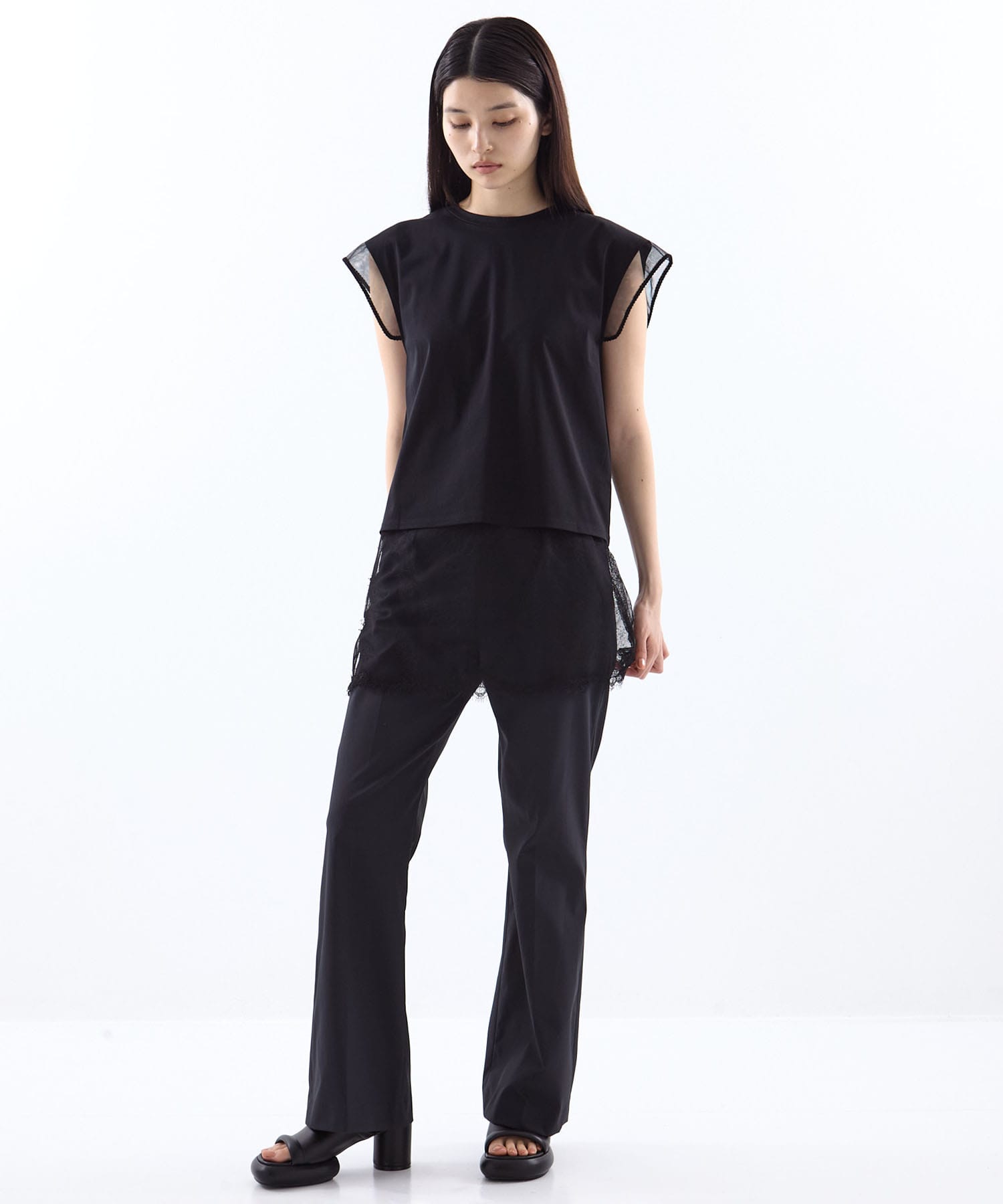 別注 China ribbon no sleeve T-shirt tanakadaisuke