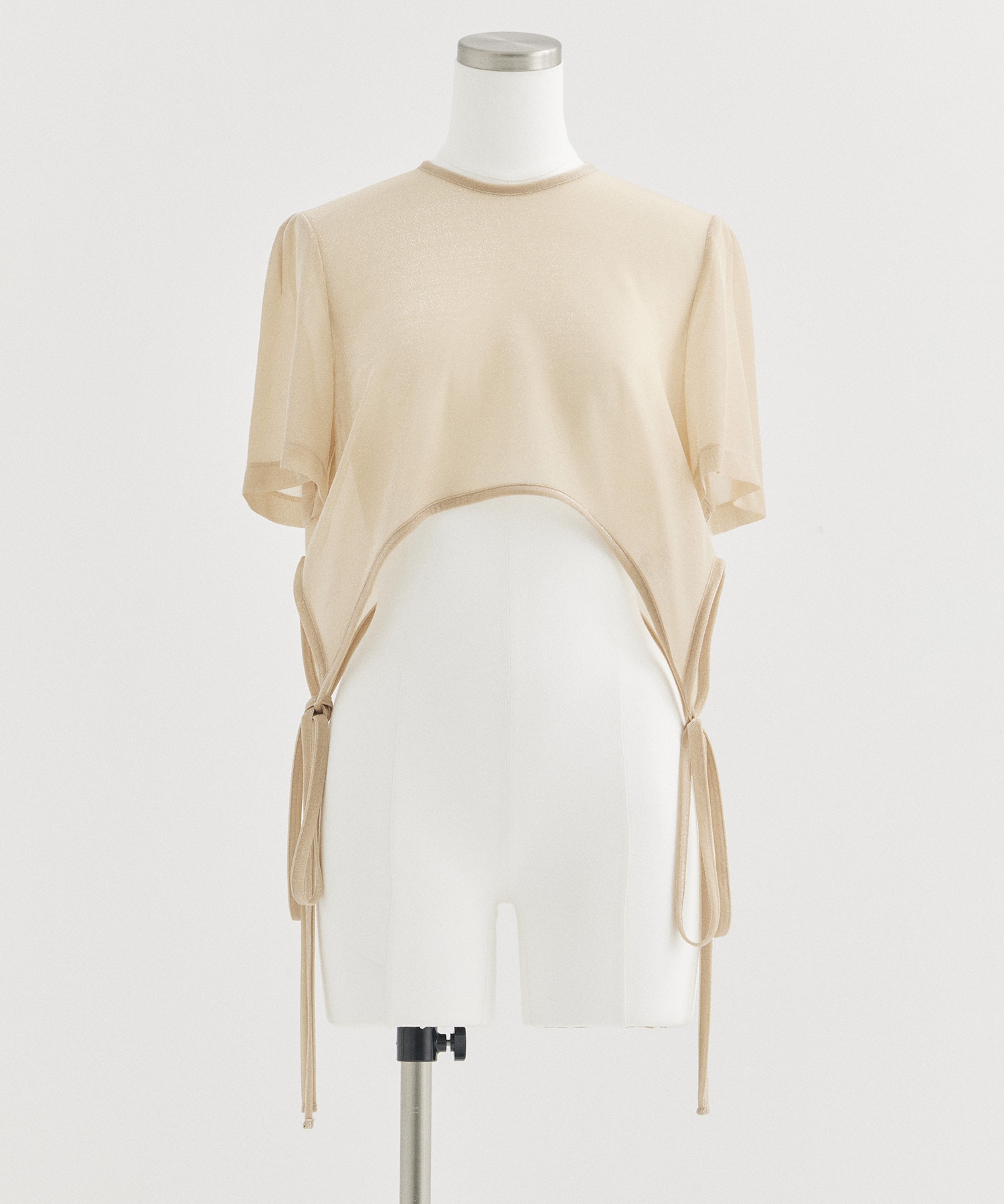 Lame Jersey Cropped Sheer Top Mame Kurogouchi
