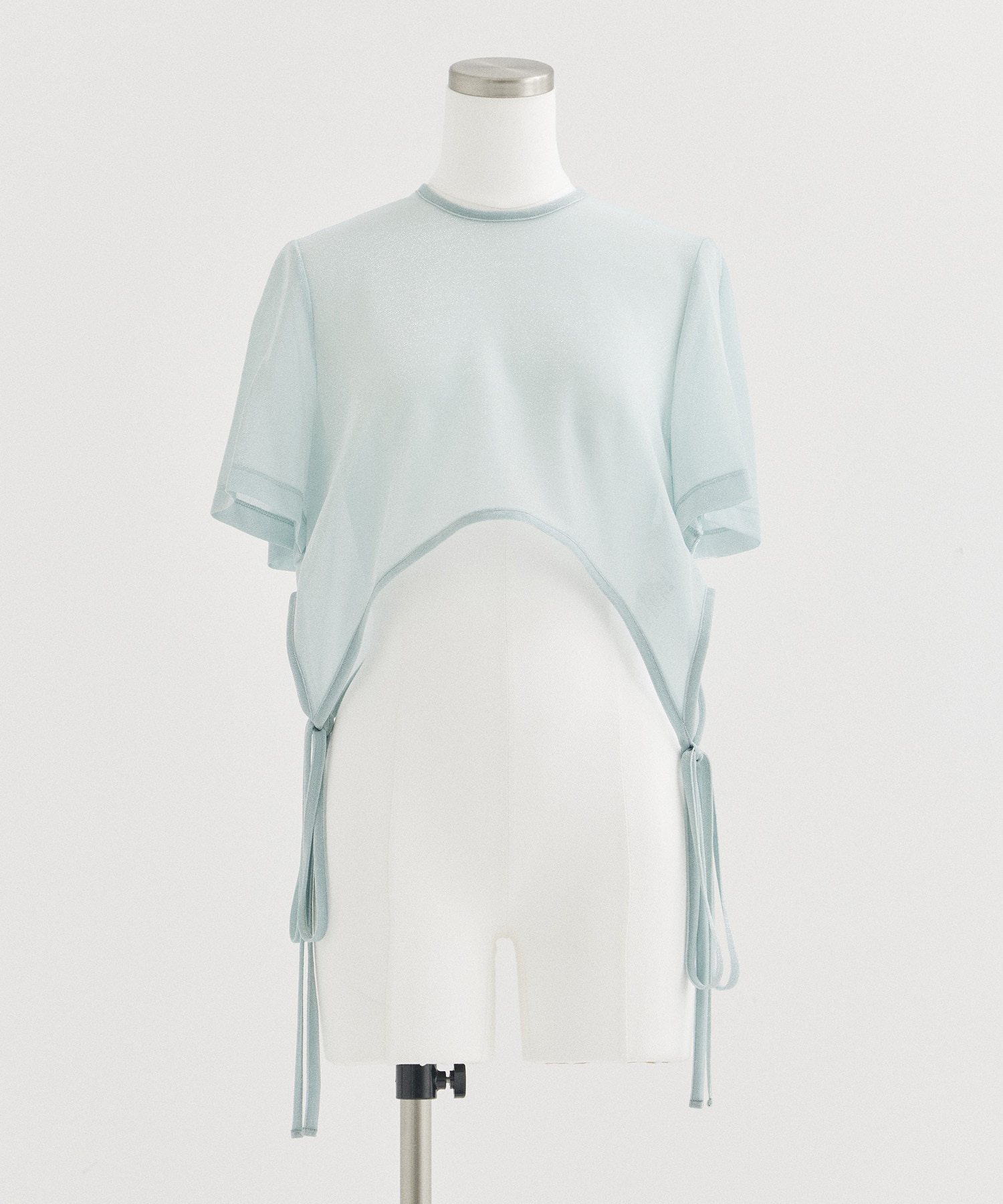 Lame Jersey Cropped Sheer Top Mame Kurogouchi