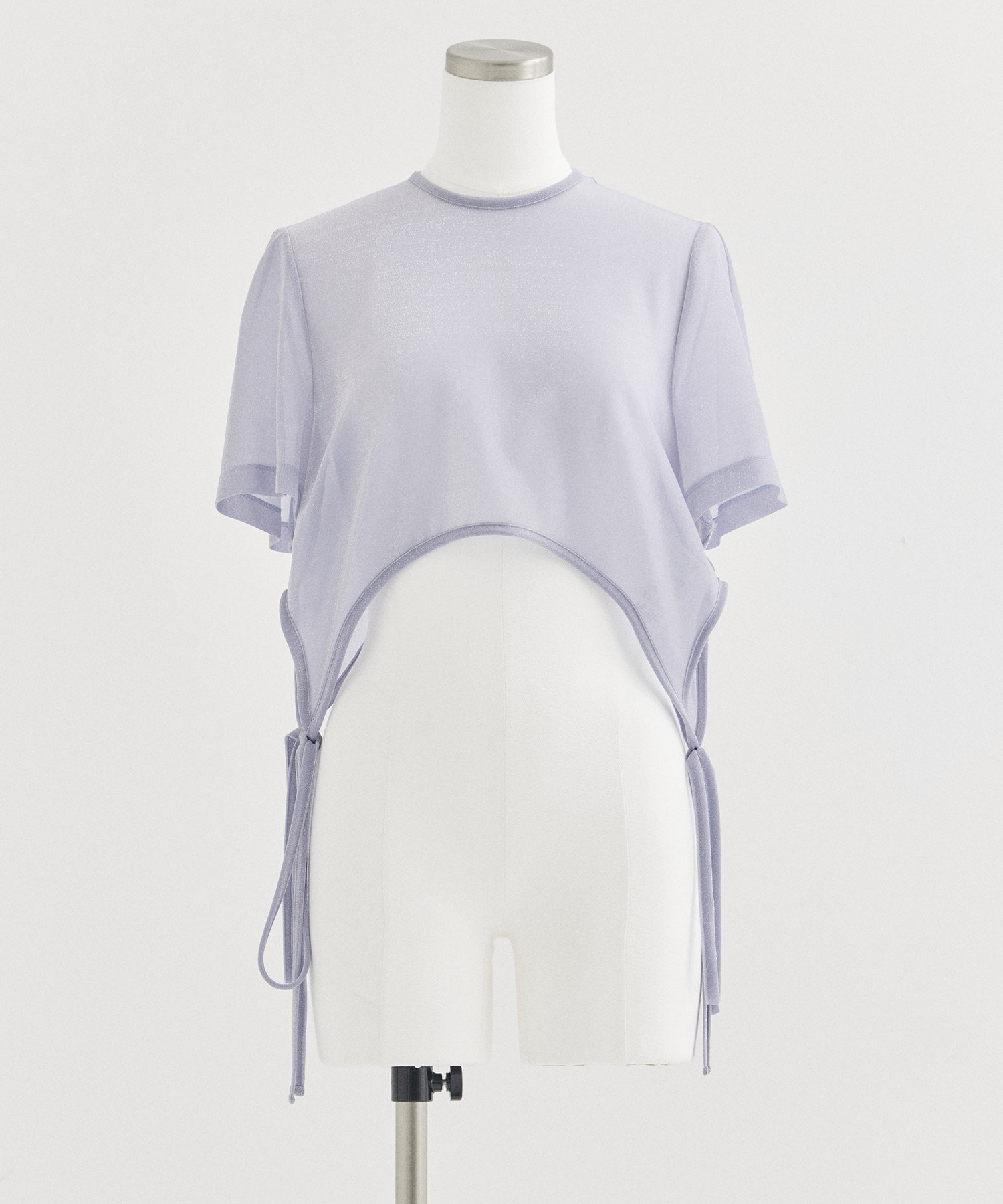 Lame Jersey Cropped Sheer Top Mame Kurogouchi