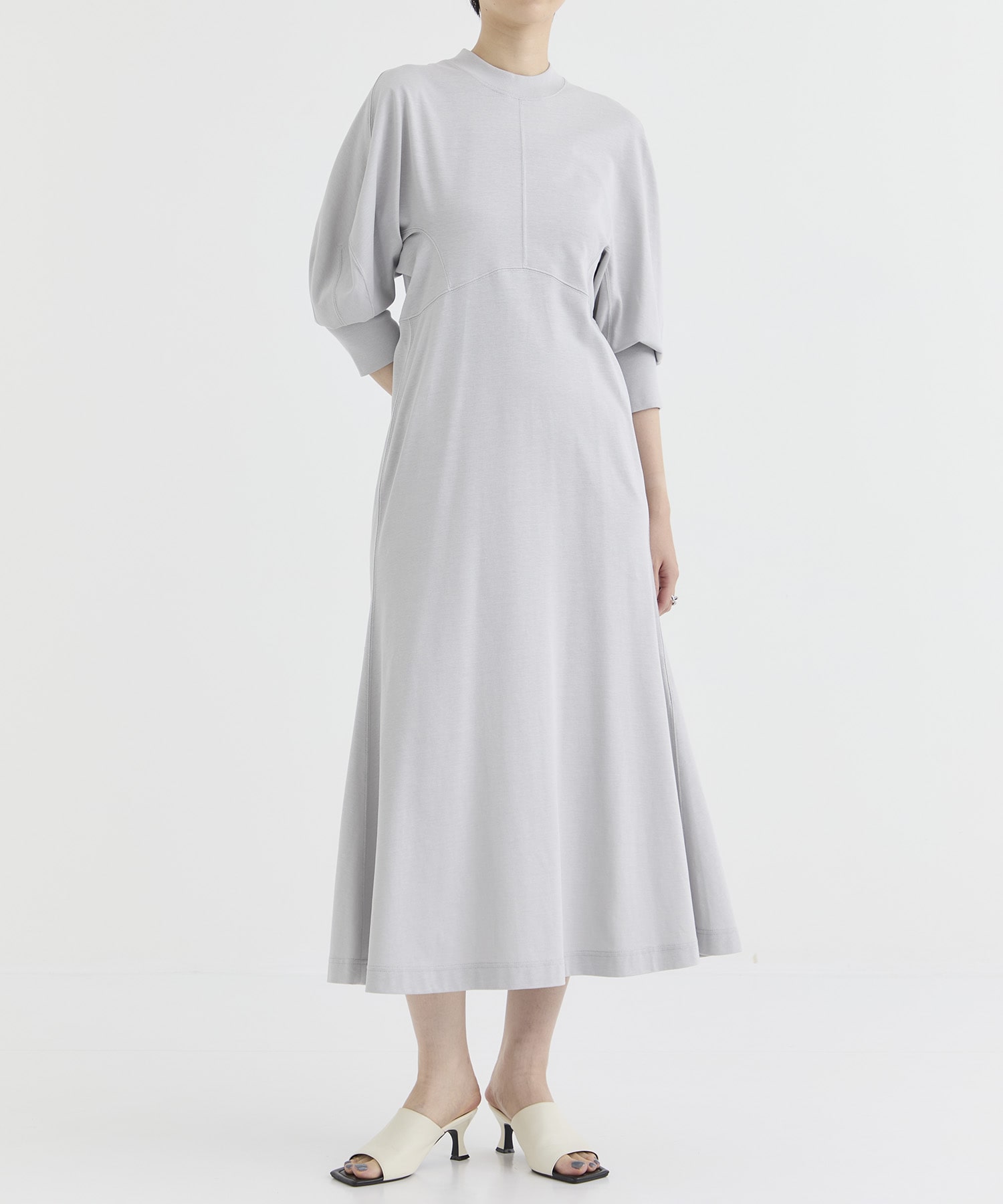 Cotton Jersey Flared Dress Mame Kurogouchi