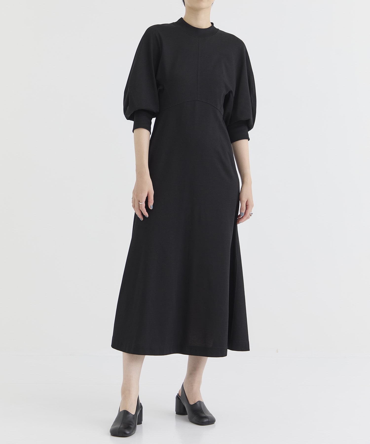 Cotton Jersey Flared Dress Mame Kurogouchi