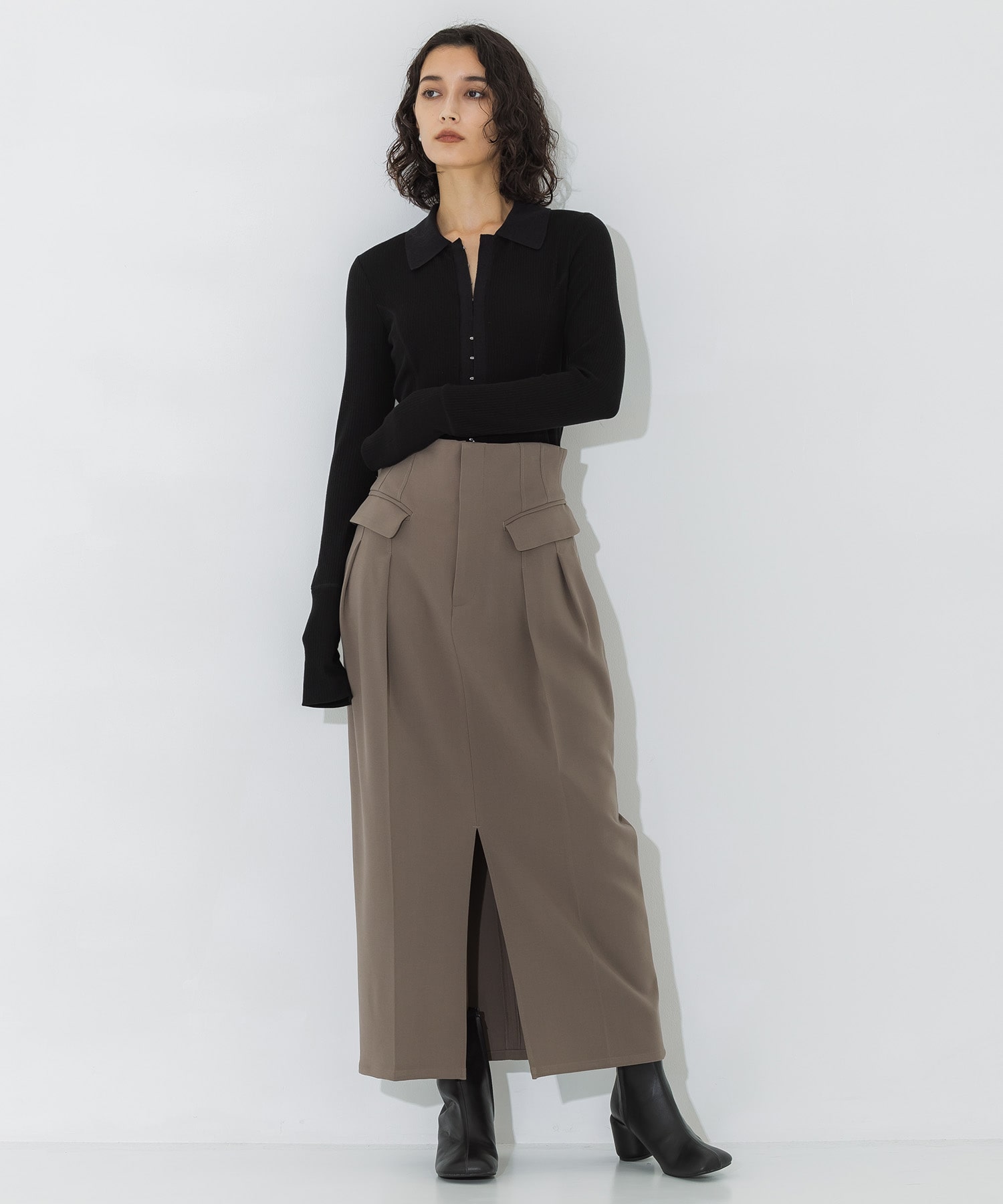 High Waist Tailored Skirt STUDIOUS