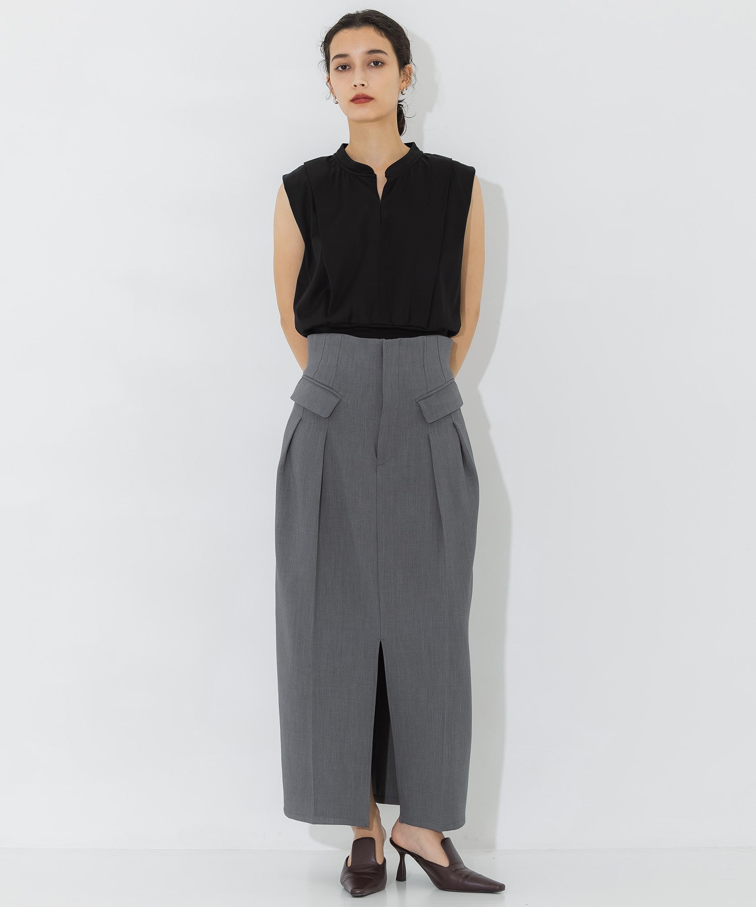 High Waist Tailored Skirt STUDIOUS