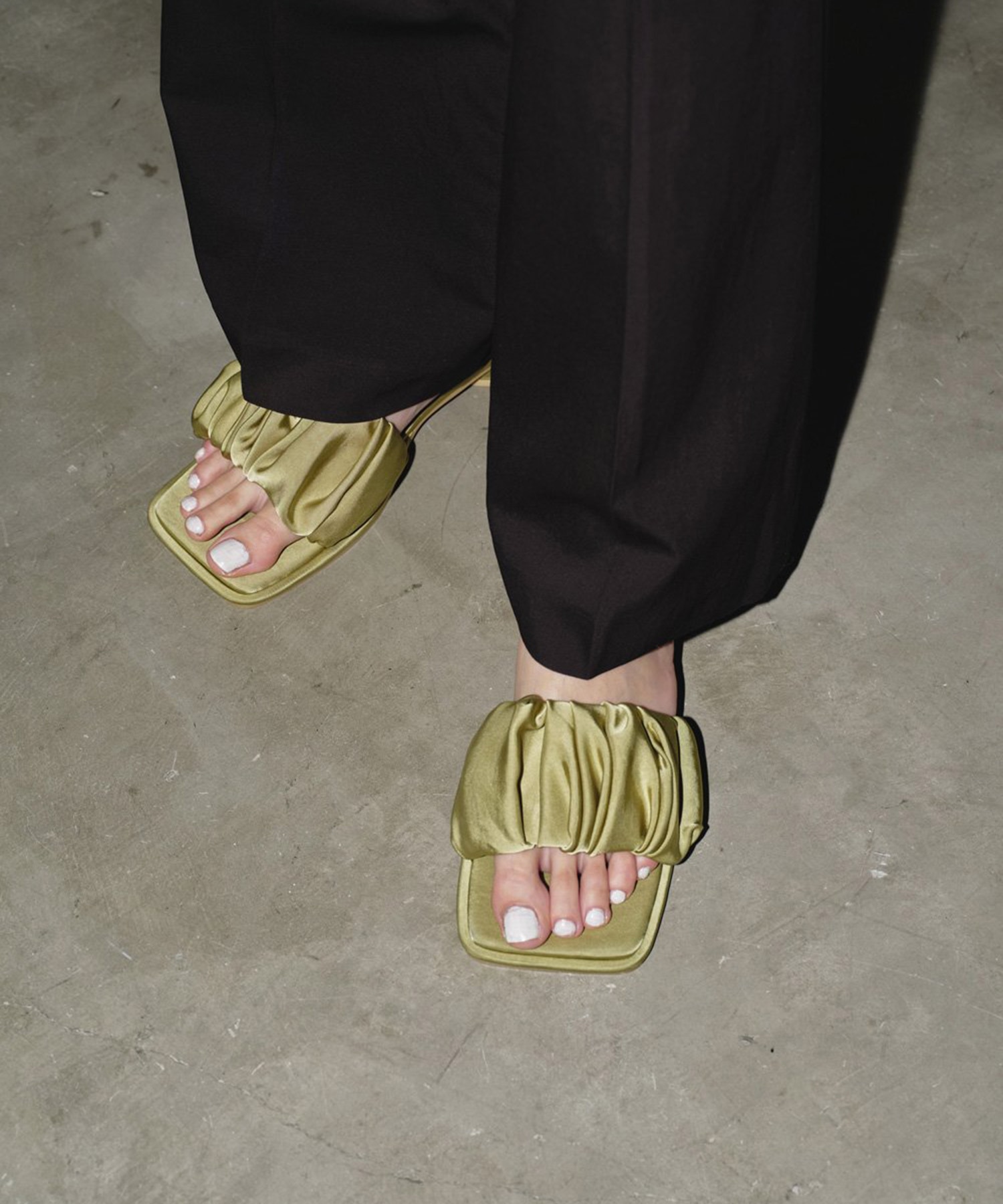 Satin Gather Sandals TODAYFUL