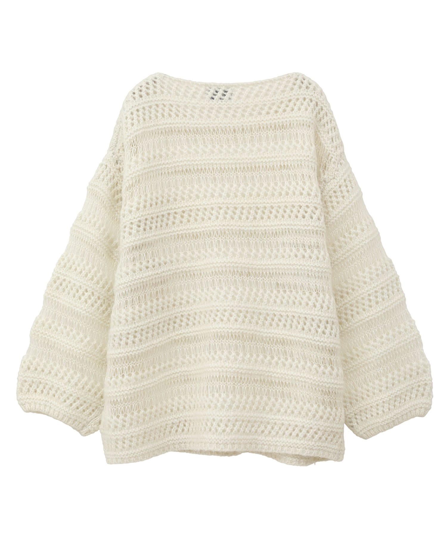 SHEER BORDER MOHAIR KNIT CLANE