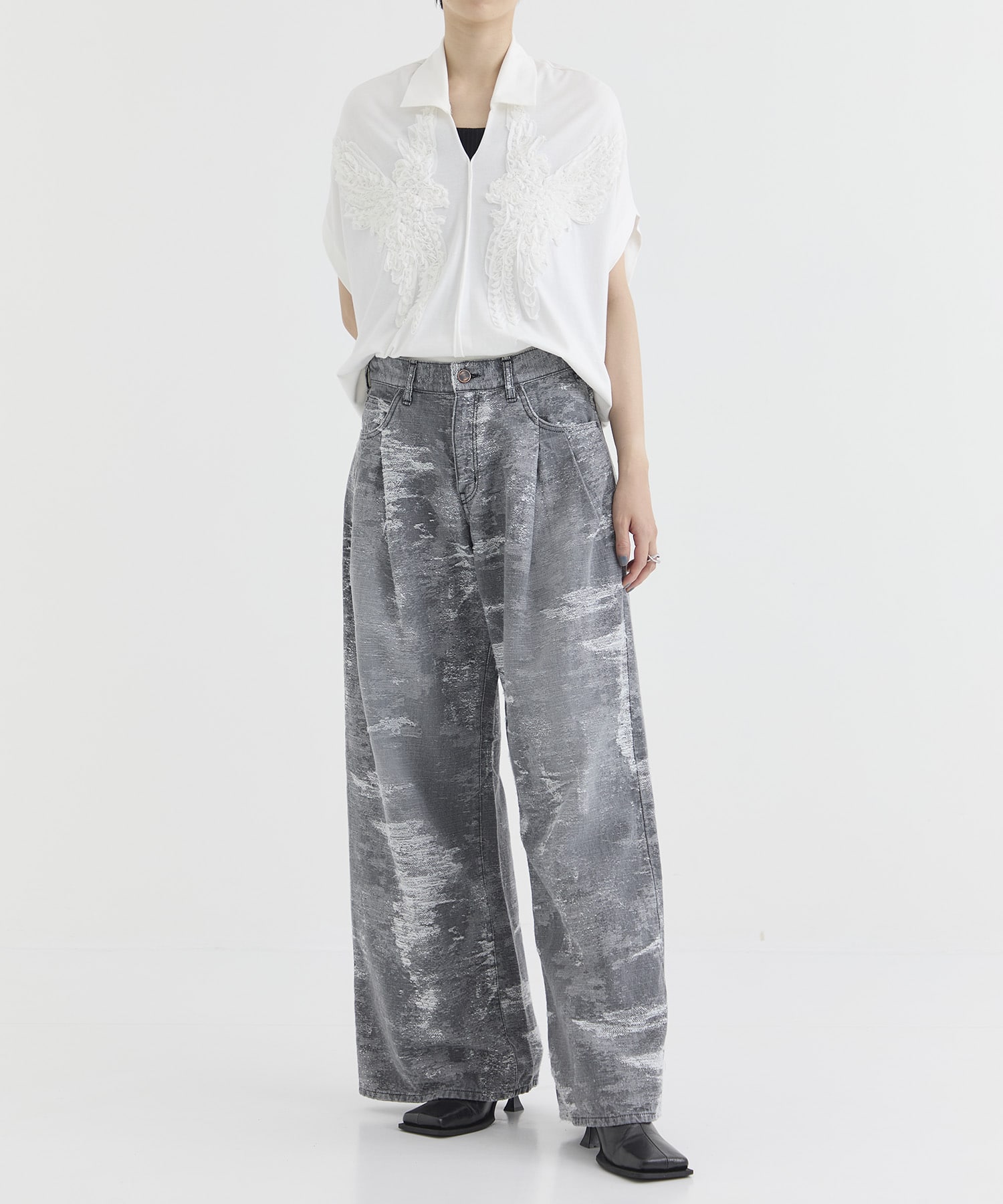 DENIM WIDE PANTS TAAKK