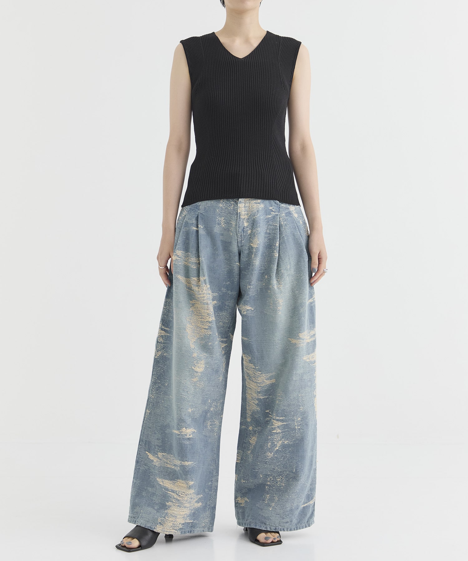 DENIM WIDE PANTS TAAKK