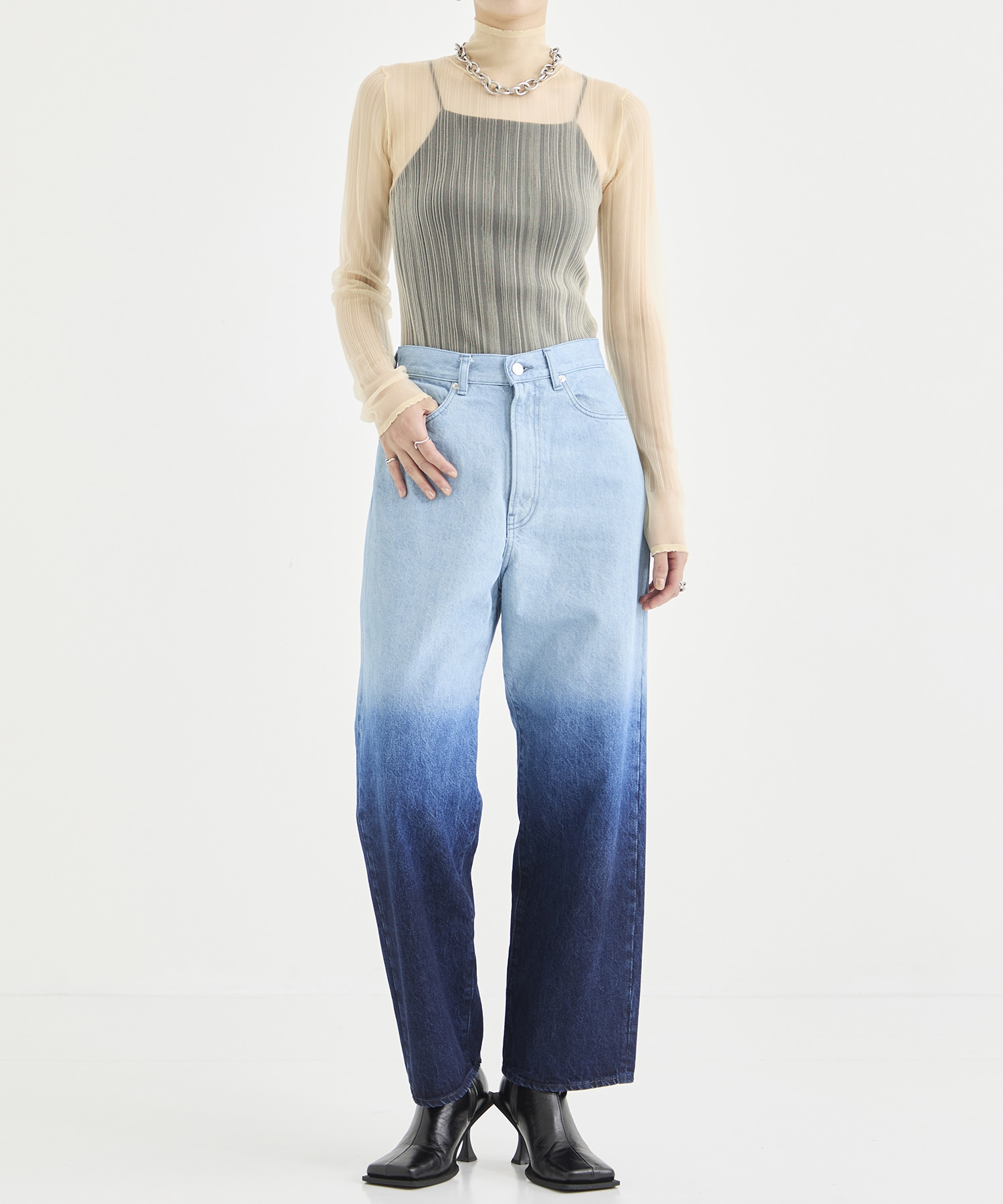 Gradation bleach denim pants 08sircus