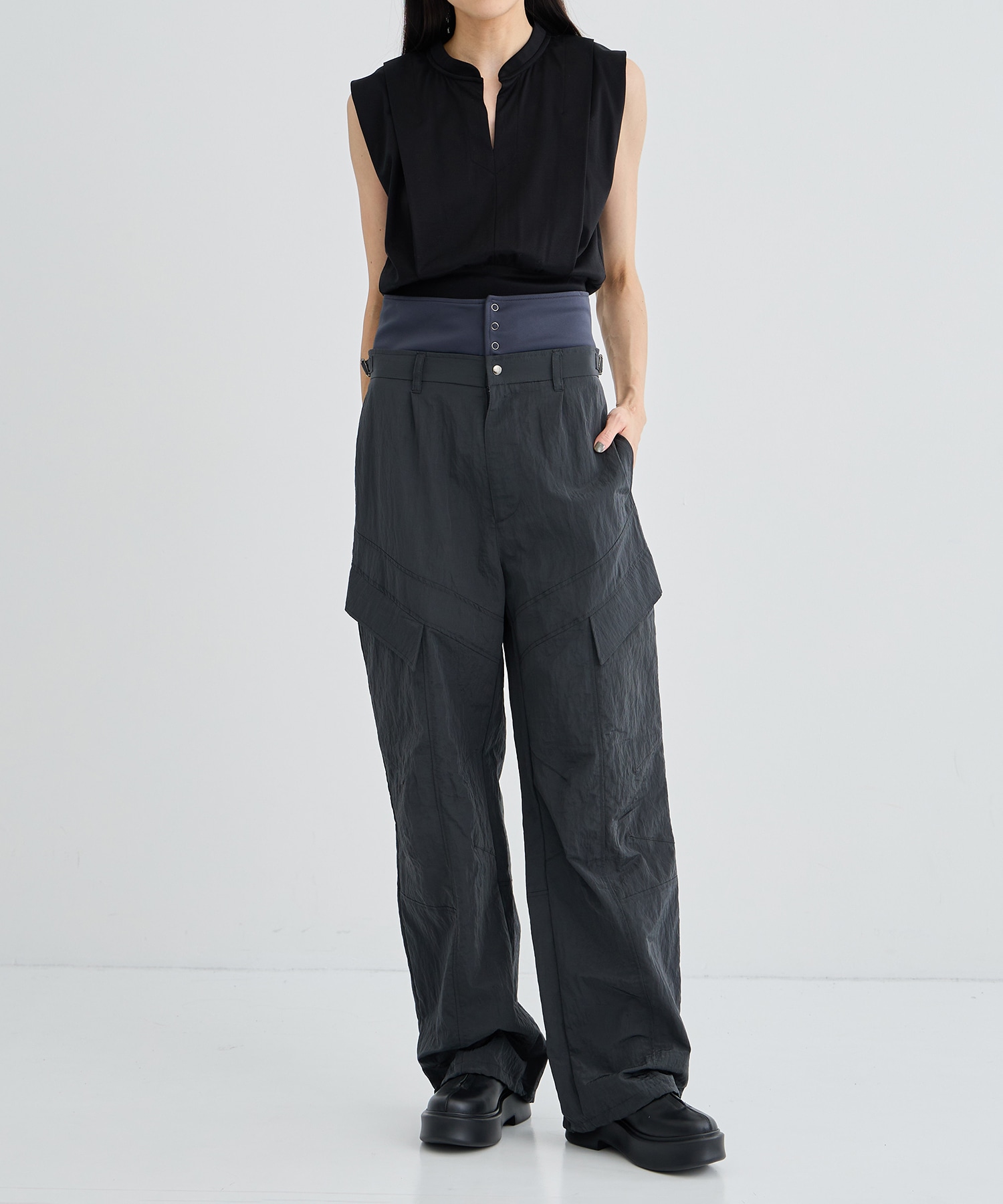 LAYERD NYLON PANTS IHNN