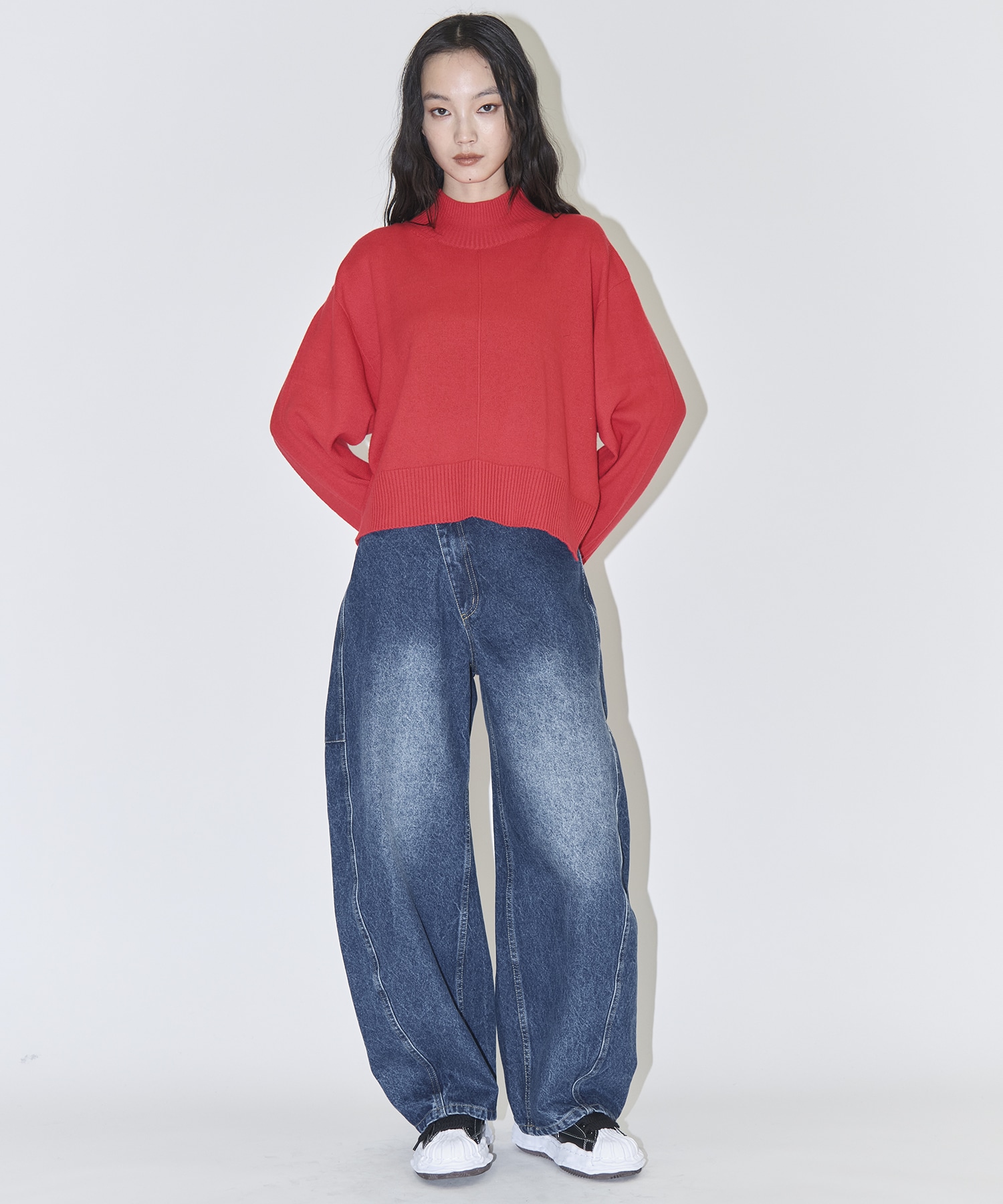 OVER WAIST SWITCHING DENIM AMERI