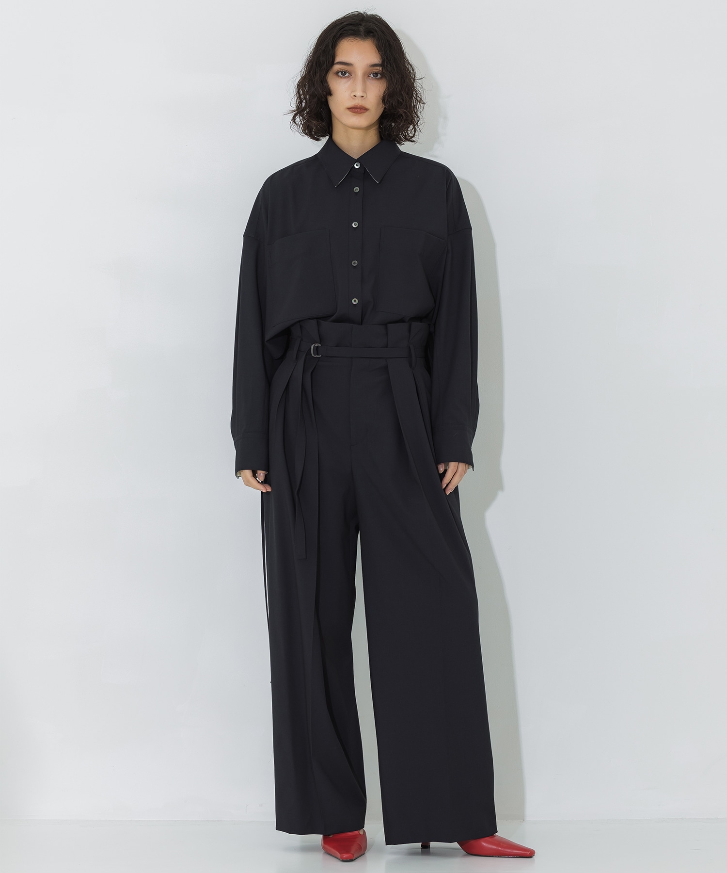 High Waist Tucked Trousers STUDIOUS