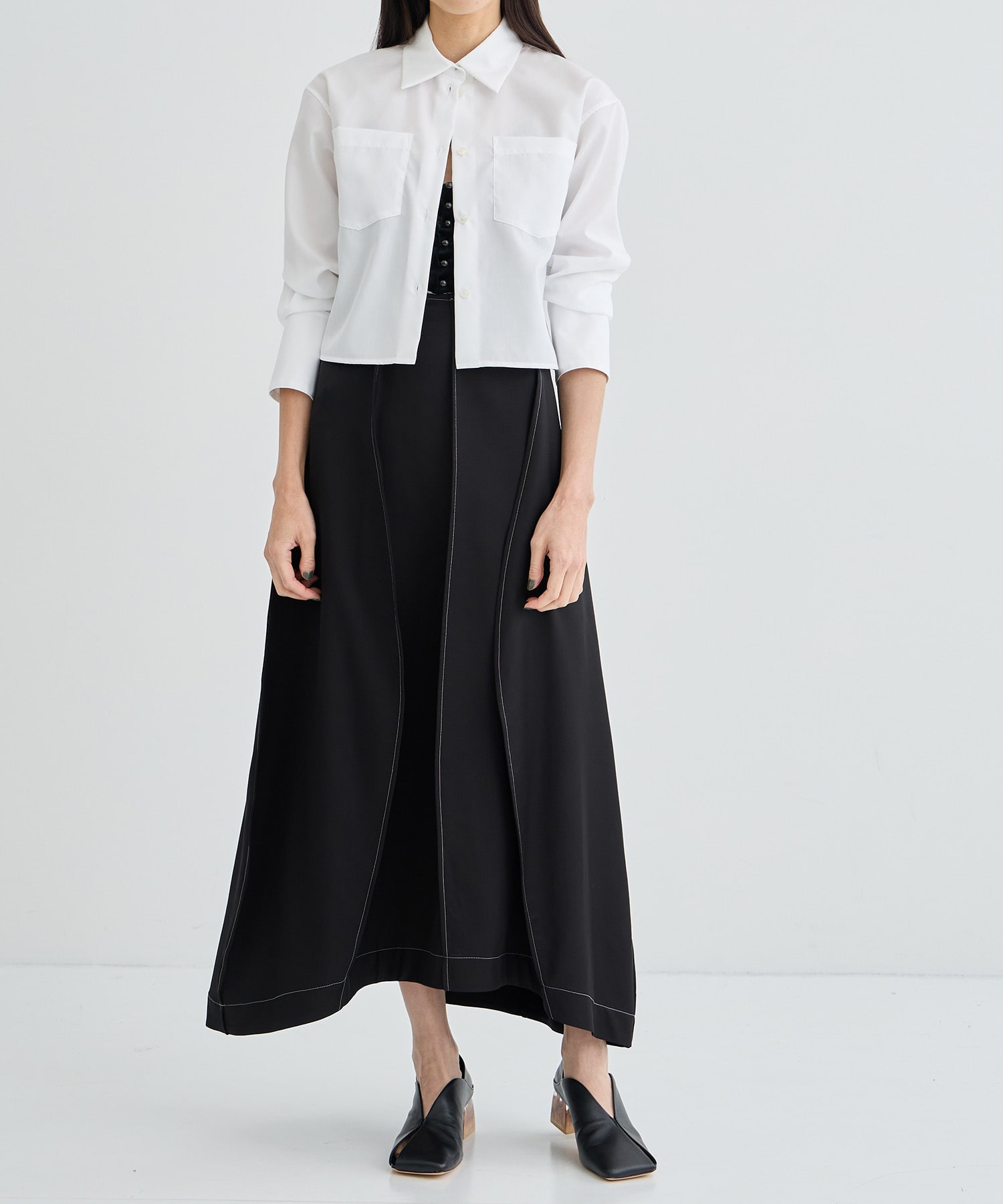 SATIN STITCH SKIRT(36 BLACK): IHNN: WOMENS｜ STUDIOUS ONLINE公式通販サイト