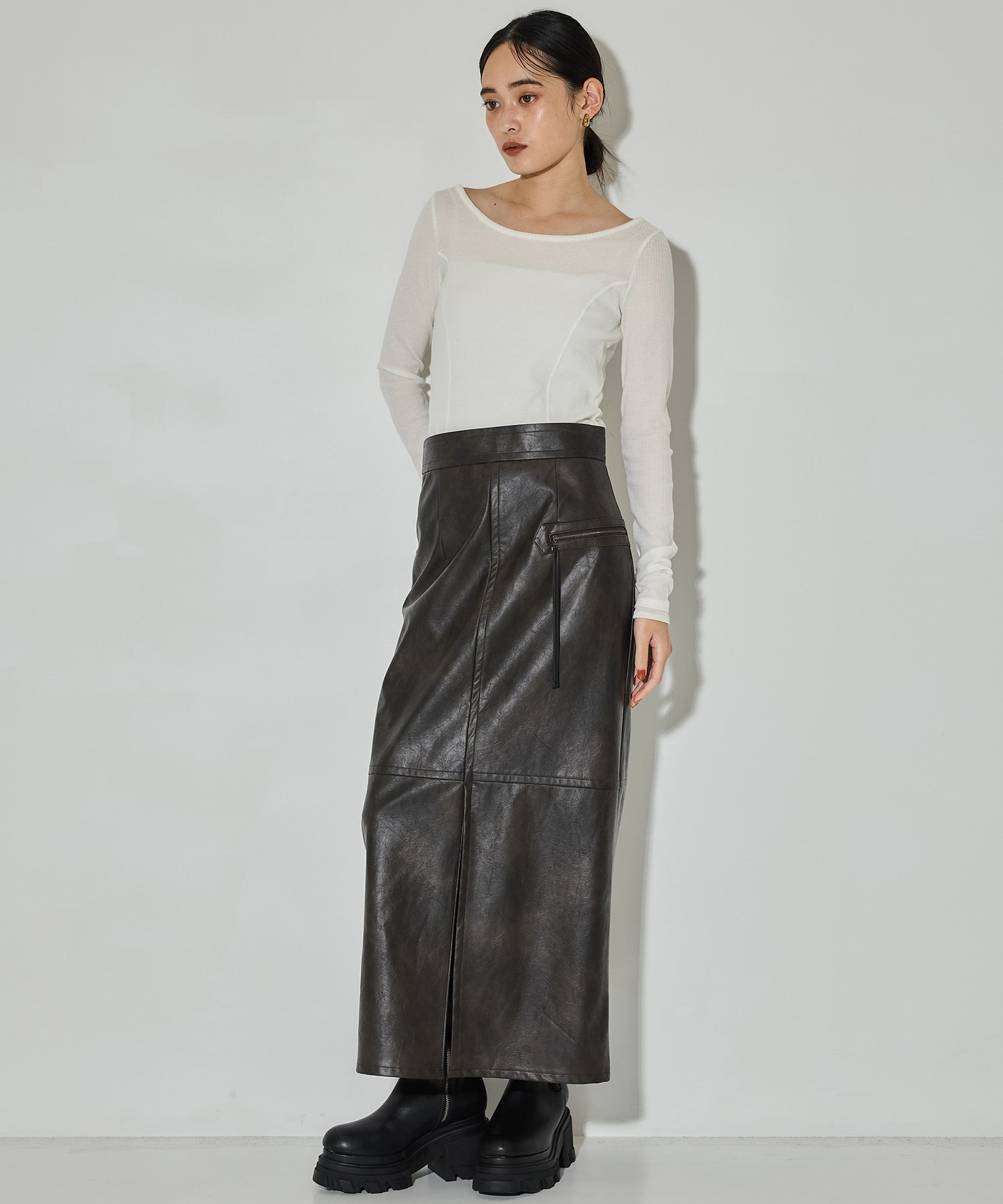 Faux Leather Skirt STUDIOUS