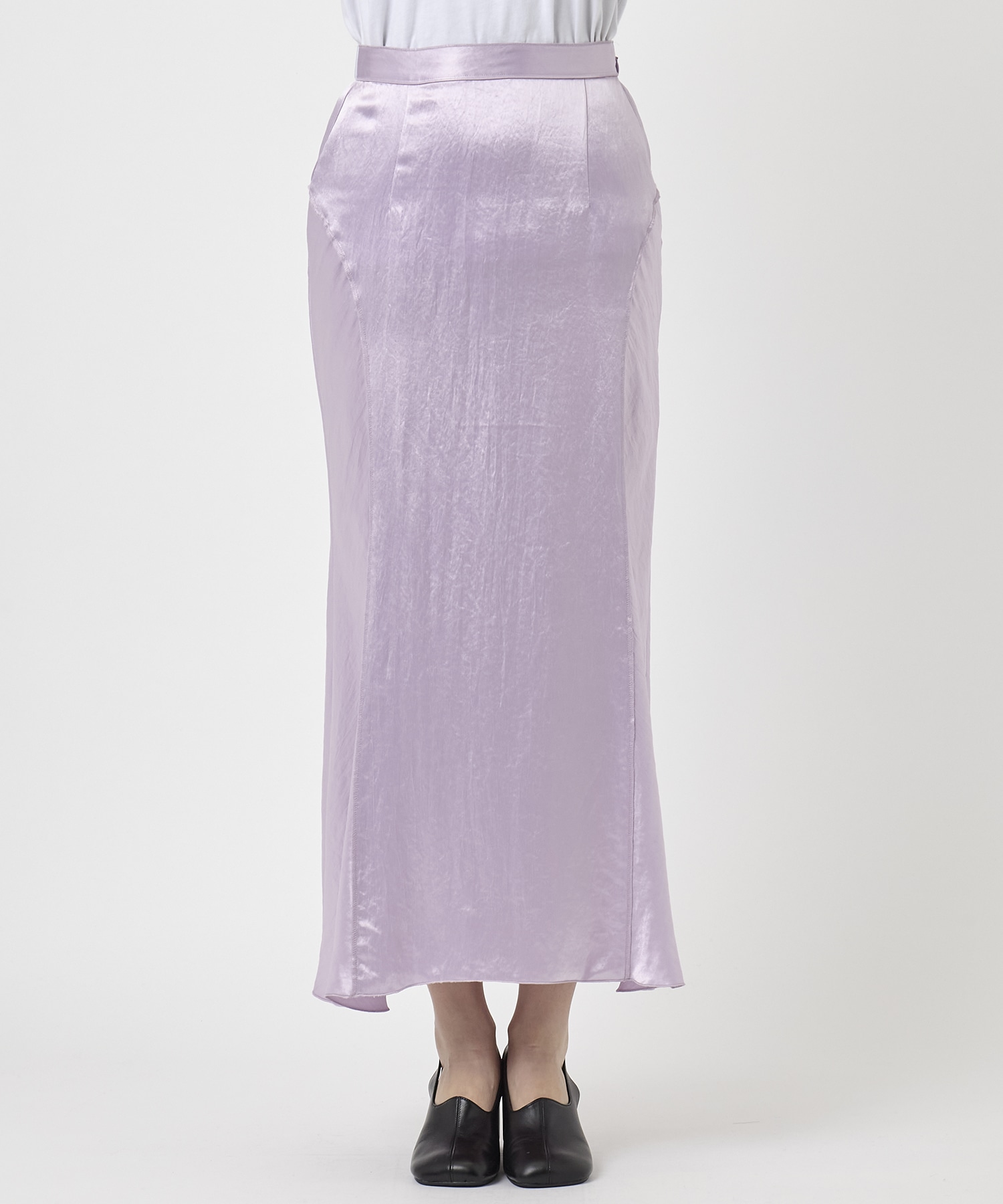 BACK SLIT ACETATE SATIN MAXI SKIRT THINGS THAT MATTER