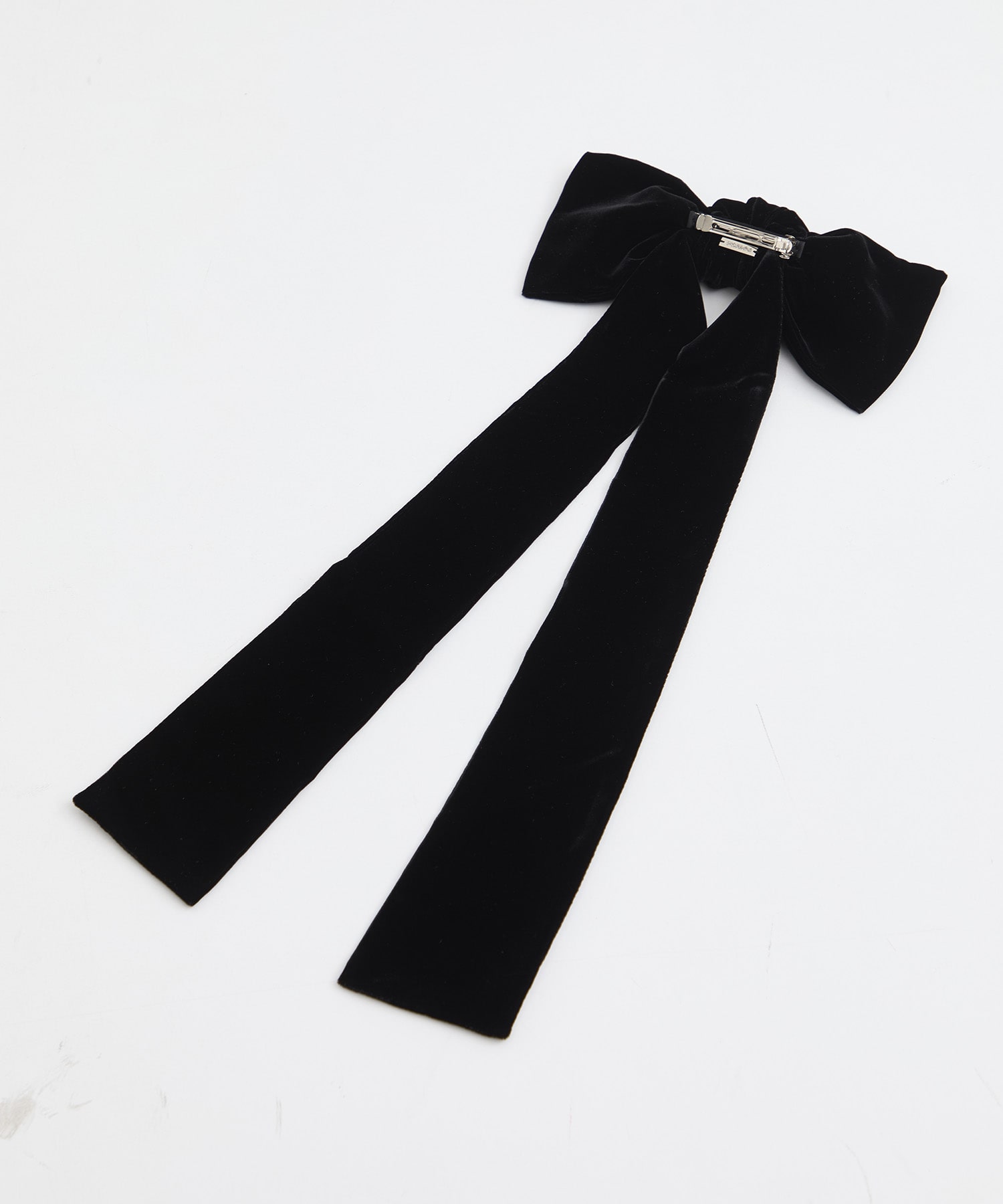 VELVET LONG BOW HAIR CLIP FETICO