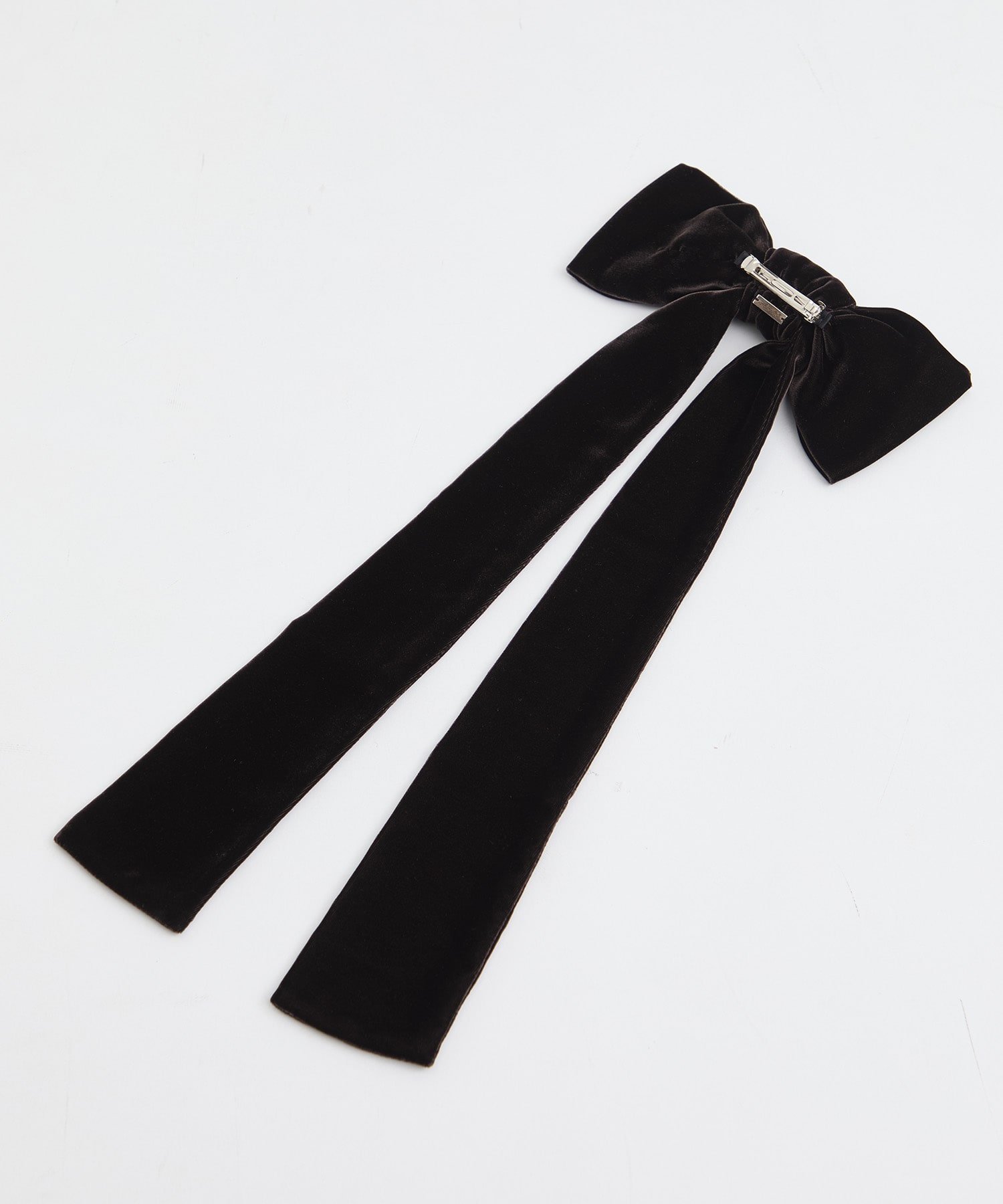 VELVET LONG BOW HAIR CLIP FETICO