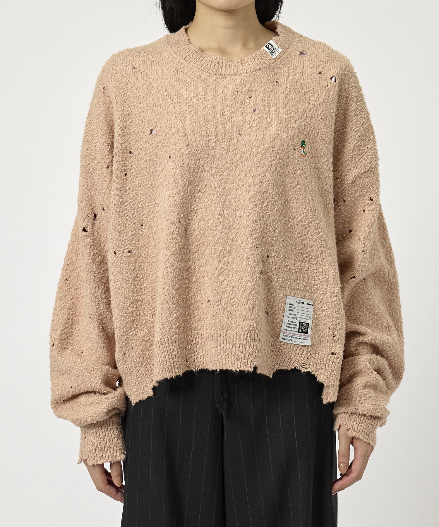 DISTRESSED KNIT PULLOVER Maison MIHARA YASUHIRO