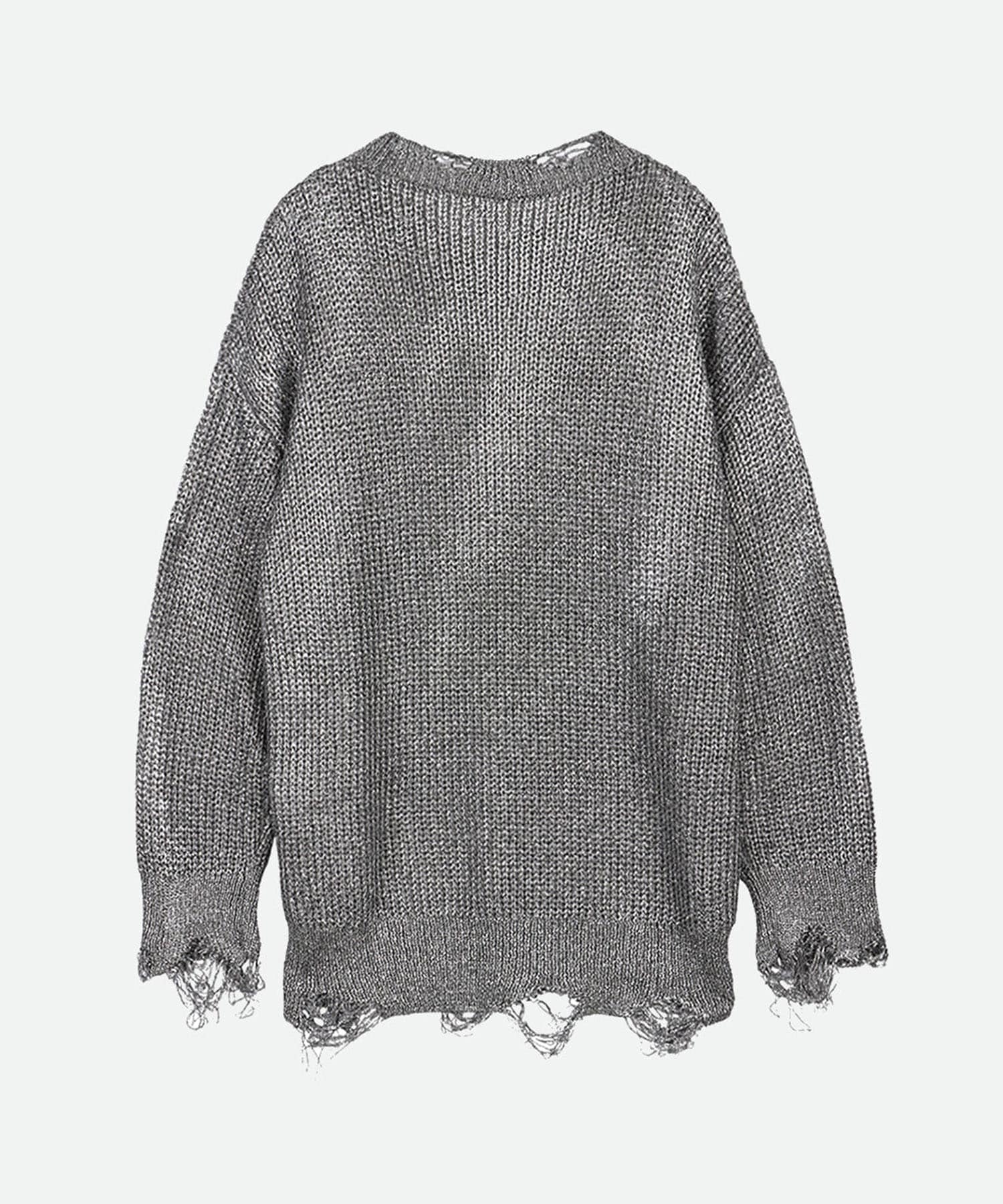 SHINY FOIL GRUNGE KNIT NOUNLESS