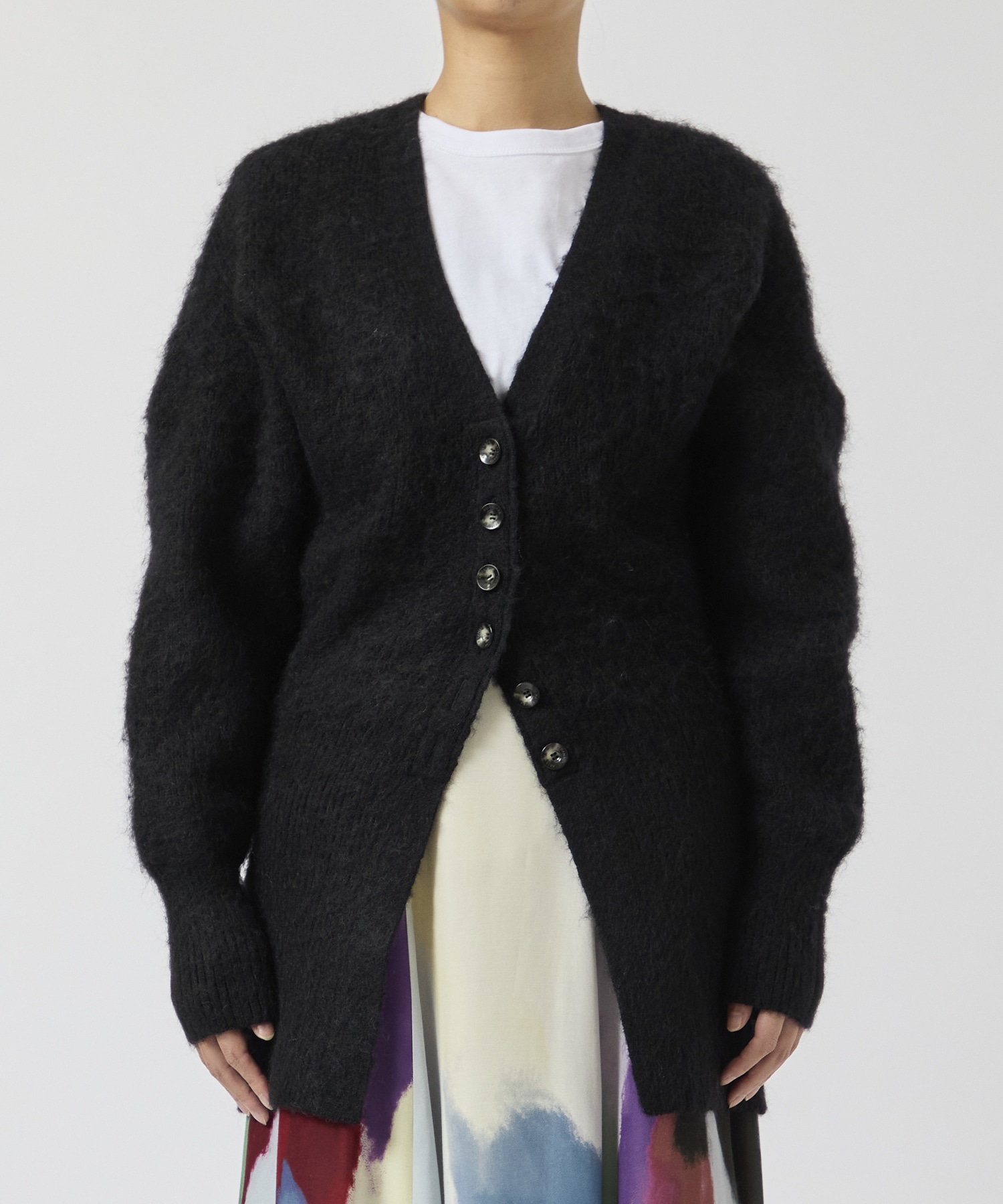 Greer mohair knit cardigan BK AKIRANAKA