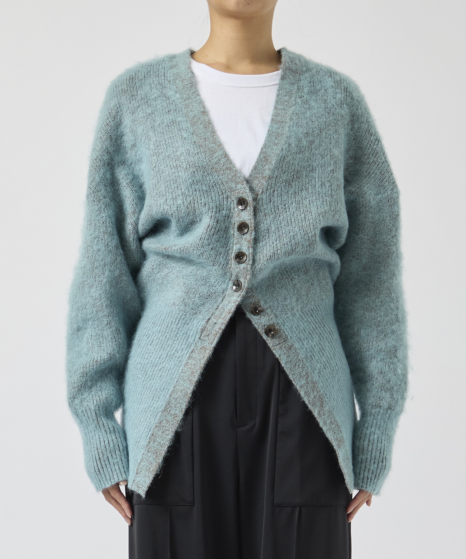 Greer mohair knit cardigan BL AKIRANAKA