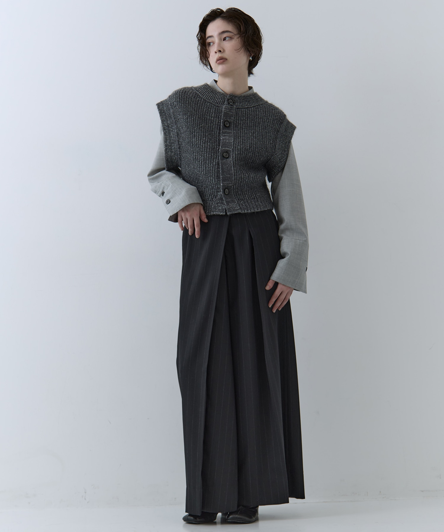 Mohair Lame Knit Vest STUDIOUS