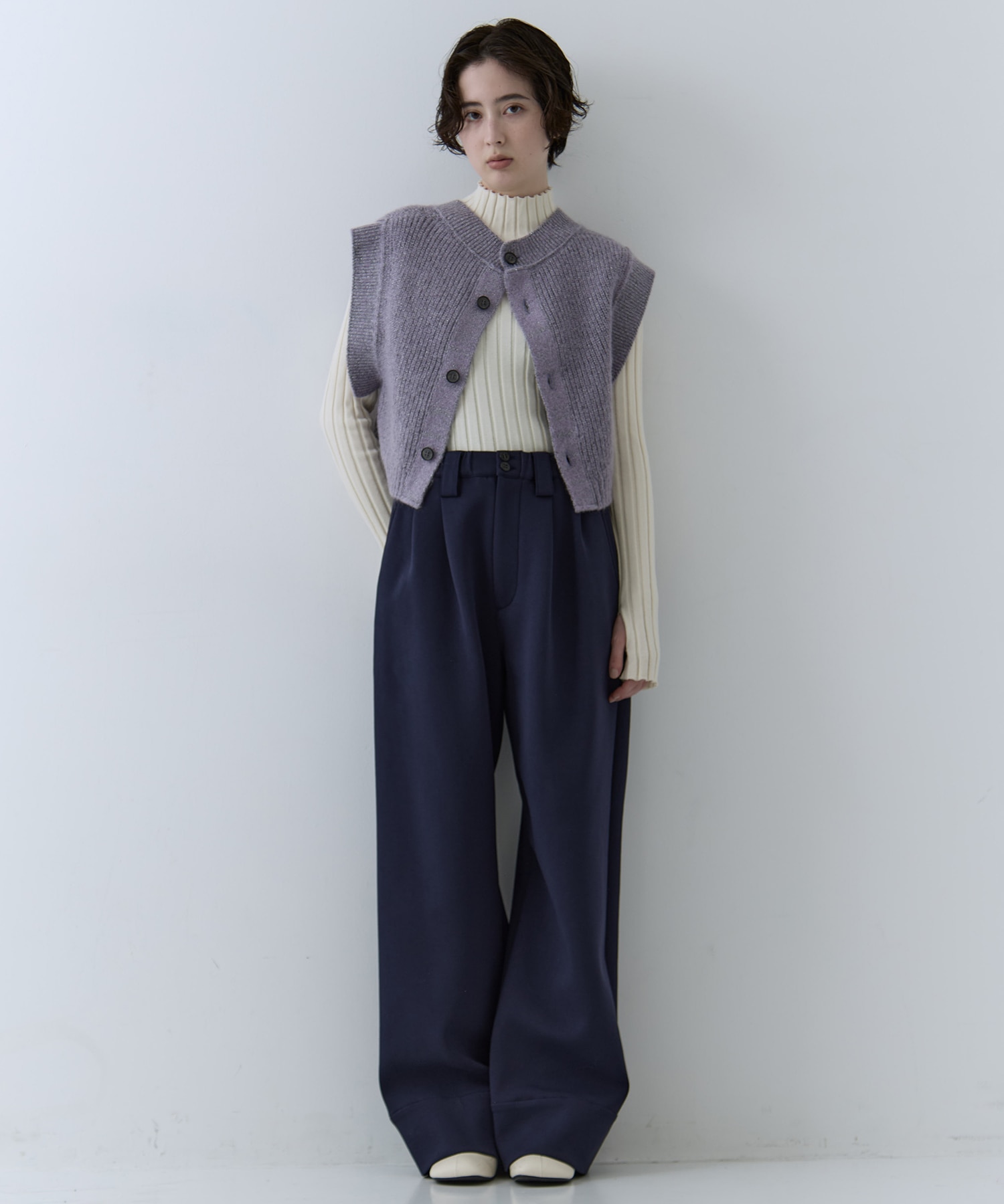 Mohair Lame Knit Vest STUDIOUS