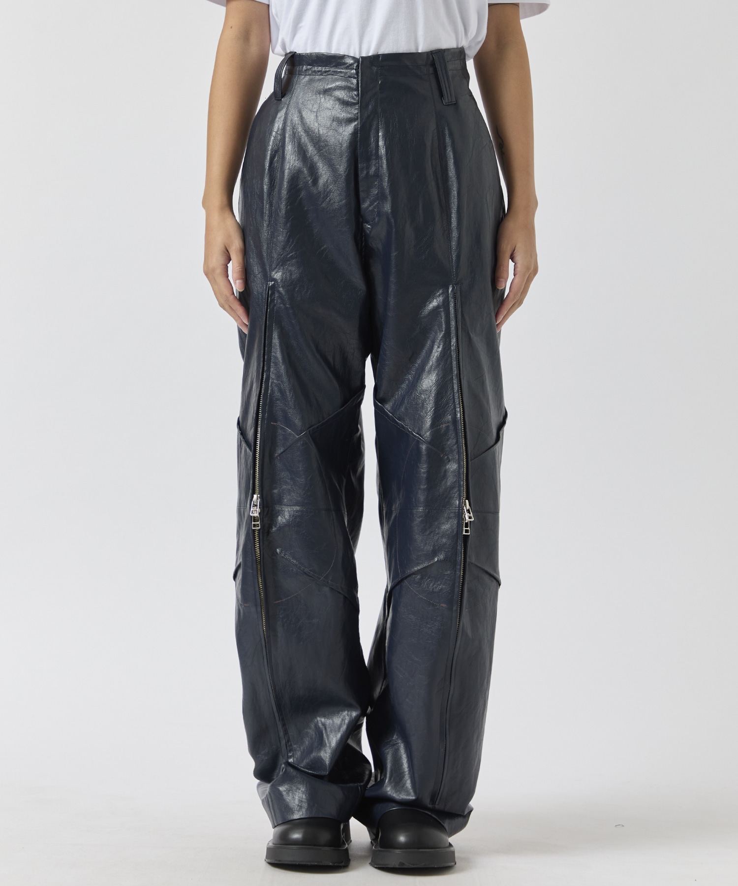 Faux Leather Biker Trousers YOHEI OHNO