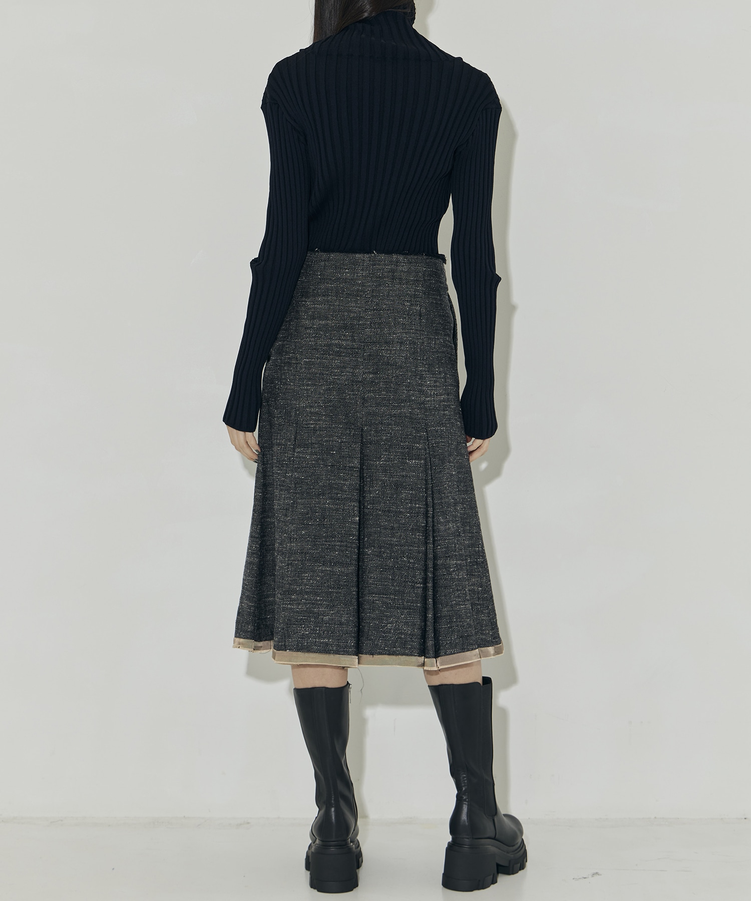 SLUB NEP TWEED SKIRT Maison MIHARA YASUHIRO