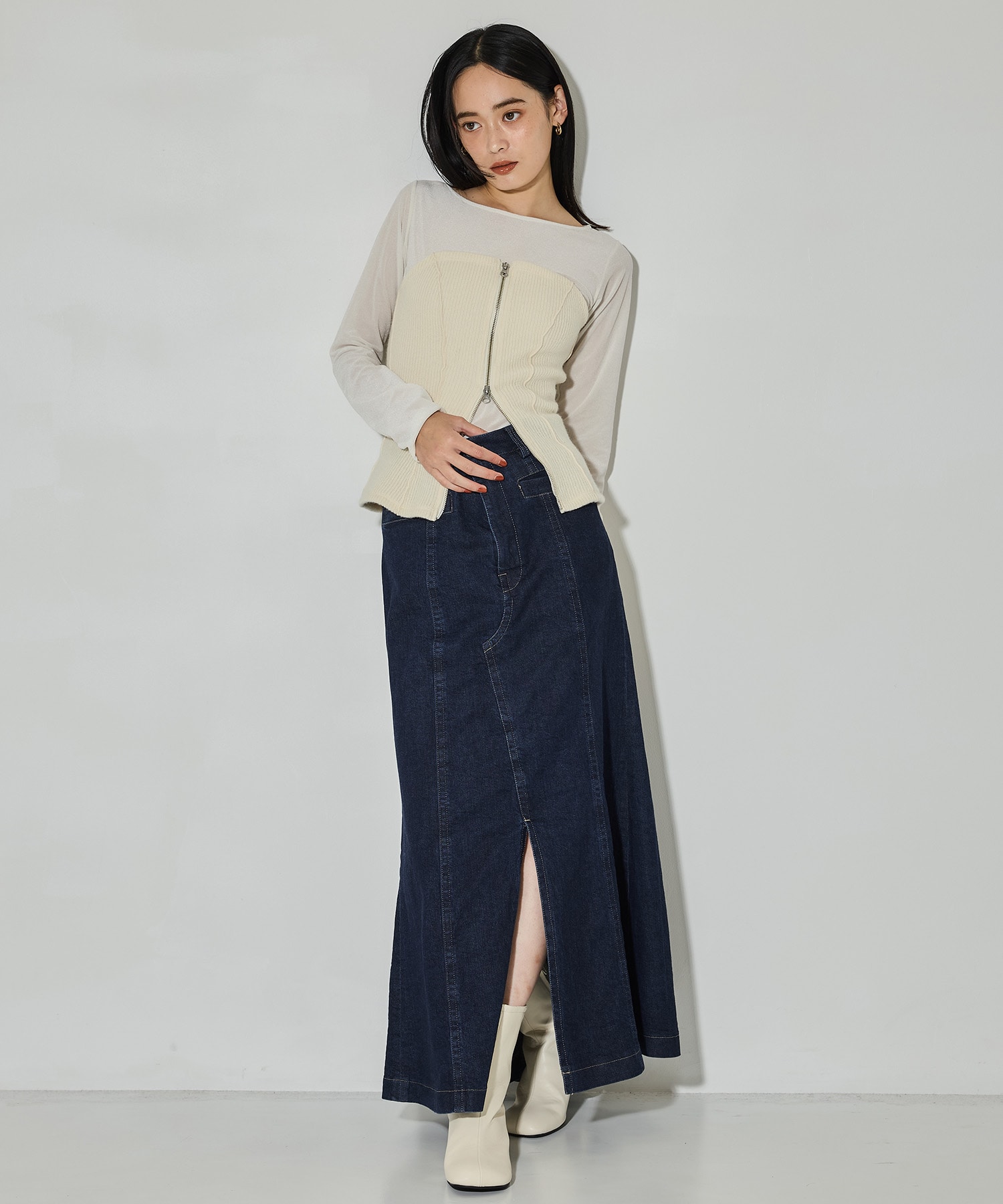 Back Flare Denim SK STUDIOUS