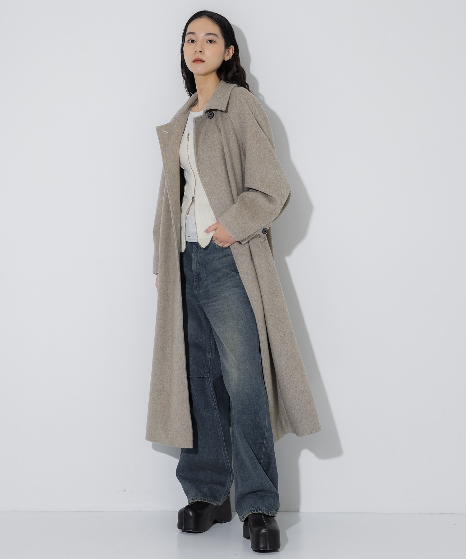 Stand Collar Wool Coat STUDIOUS