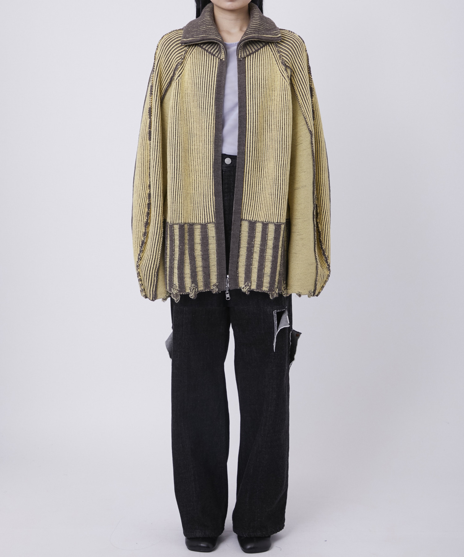 リバーシブルZip knit coat PEIEN