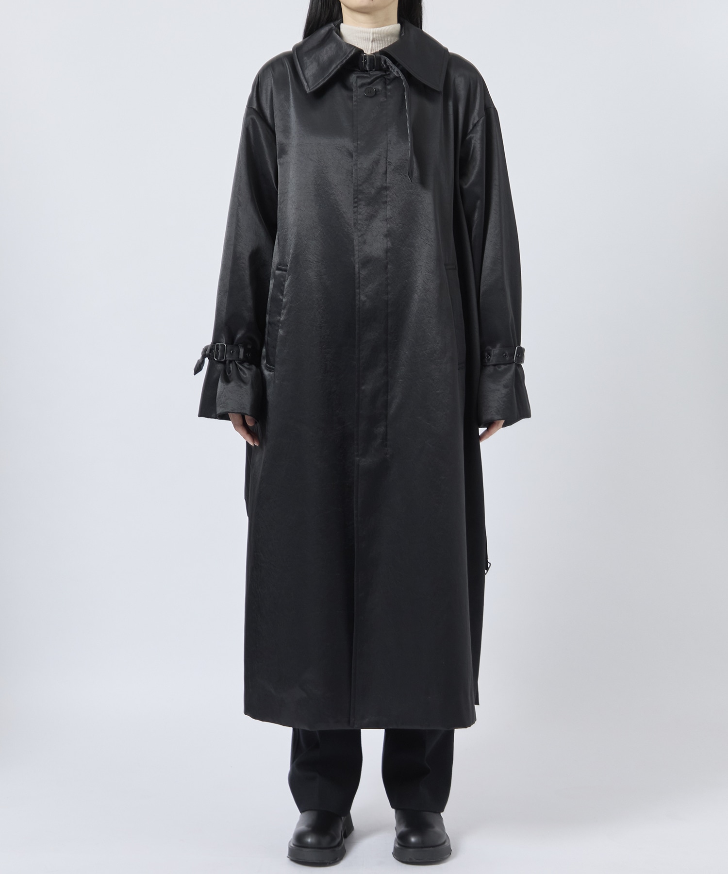 Satin padded long coat 08sircus