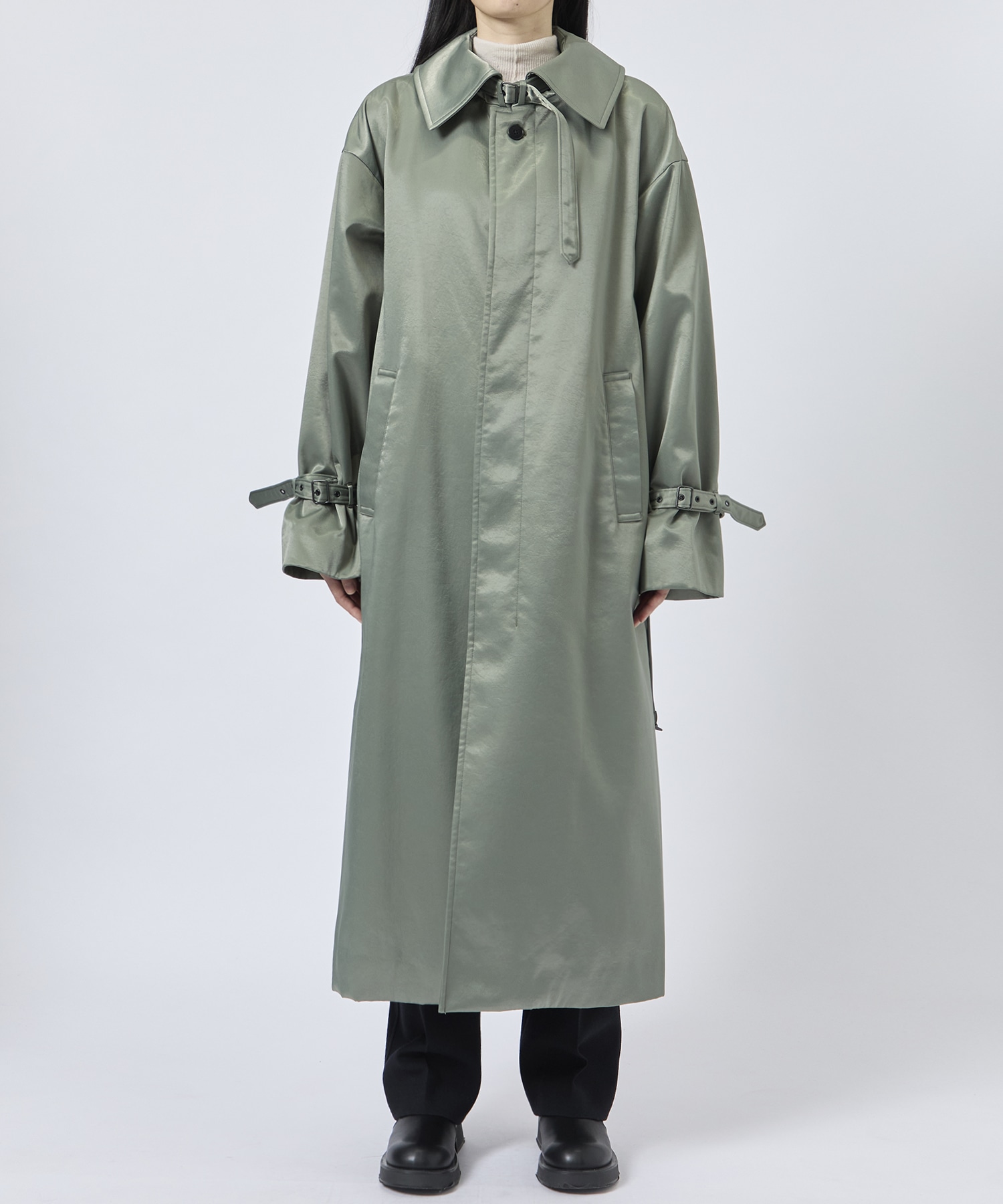 Satin padded long coat 08sircus