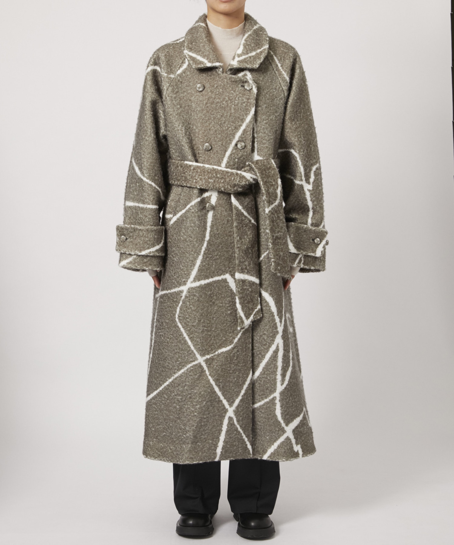 LITTLE FLARE LINE ART LONG COAT AMERI