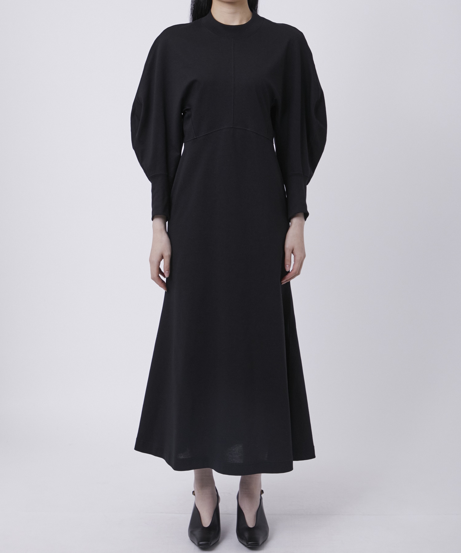 Cotton Jersey Flare Dress Mame Kurogouchi