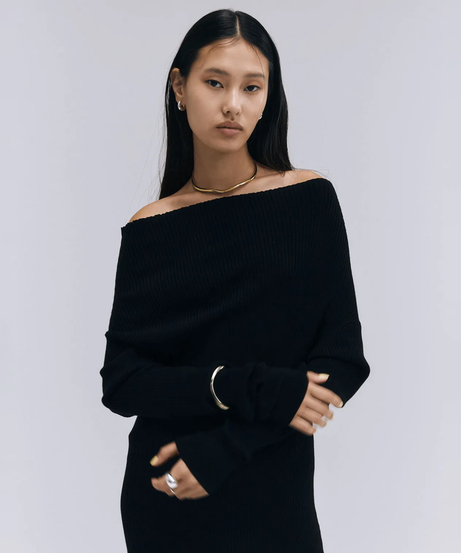 ASYMMETRY KNIT DRESS JOSEMOON