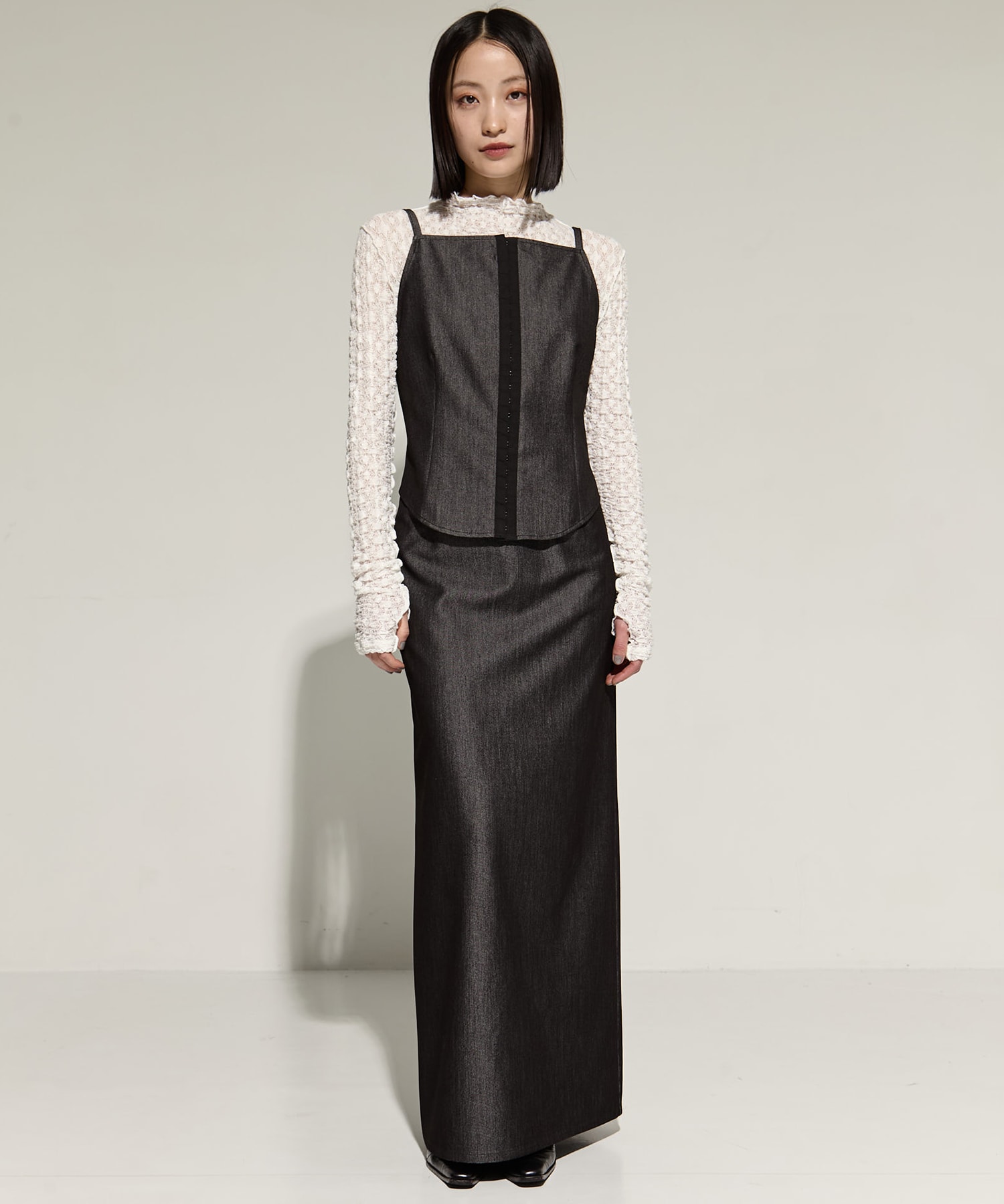 CAMISOLE SET EXTRA LONG SKIRT DRESS AMERI