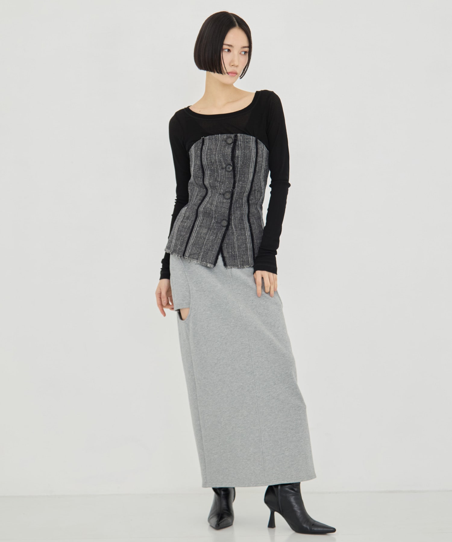 Silk Linen Bustier Combi Top STUDIOUS