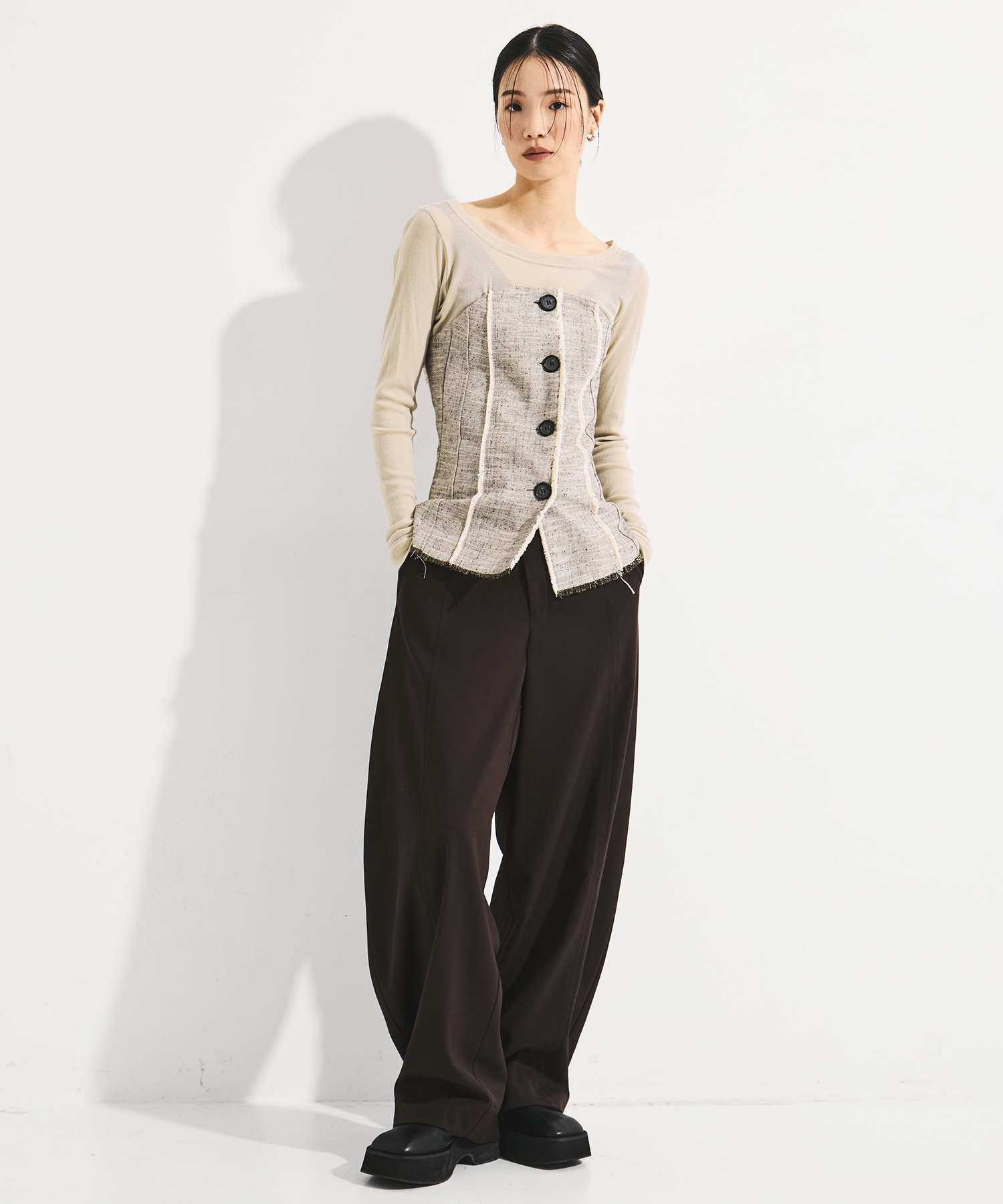 Silk Nep Bustier Combi Top STUDIOUS