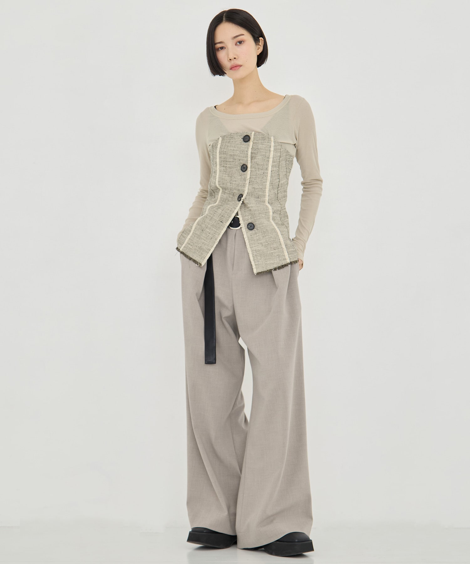 Silk Nep Bustier Combi Top STUDIOUS