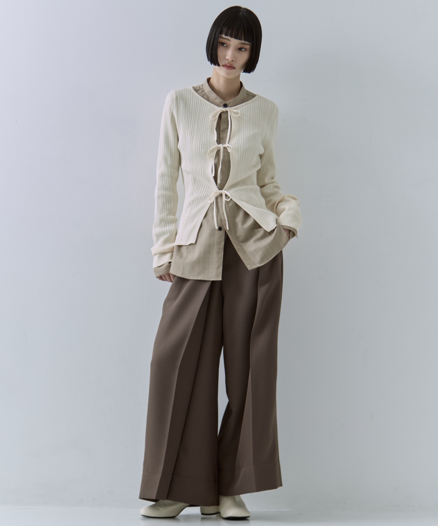 Ribbon Front Knit Cardigan STUDIOUS