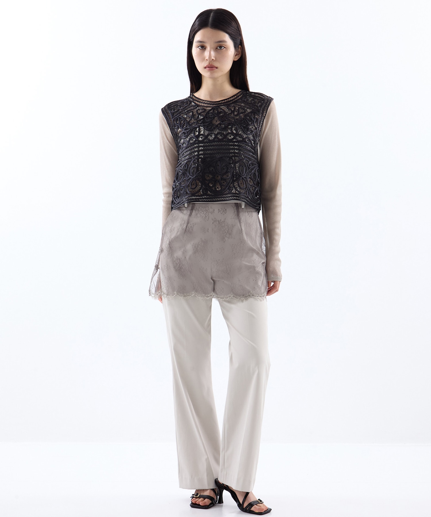 flower tulle skirt pants tanakadaisuke