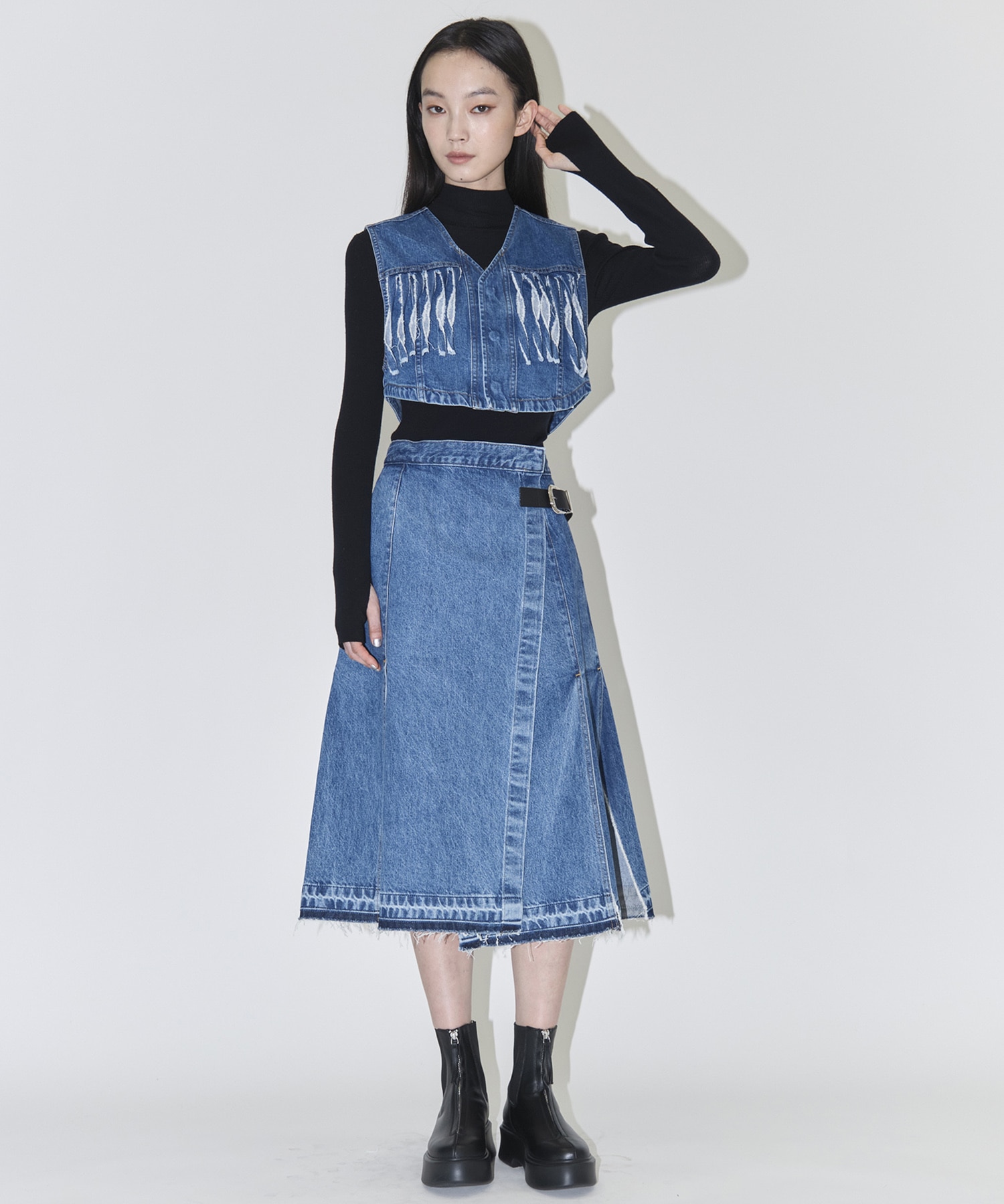 Denim wrap skirt TOGA