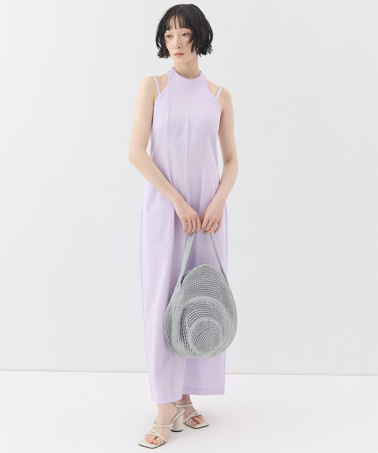 Cording Embroidery Round Shape Bag Mame Kurogouchi