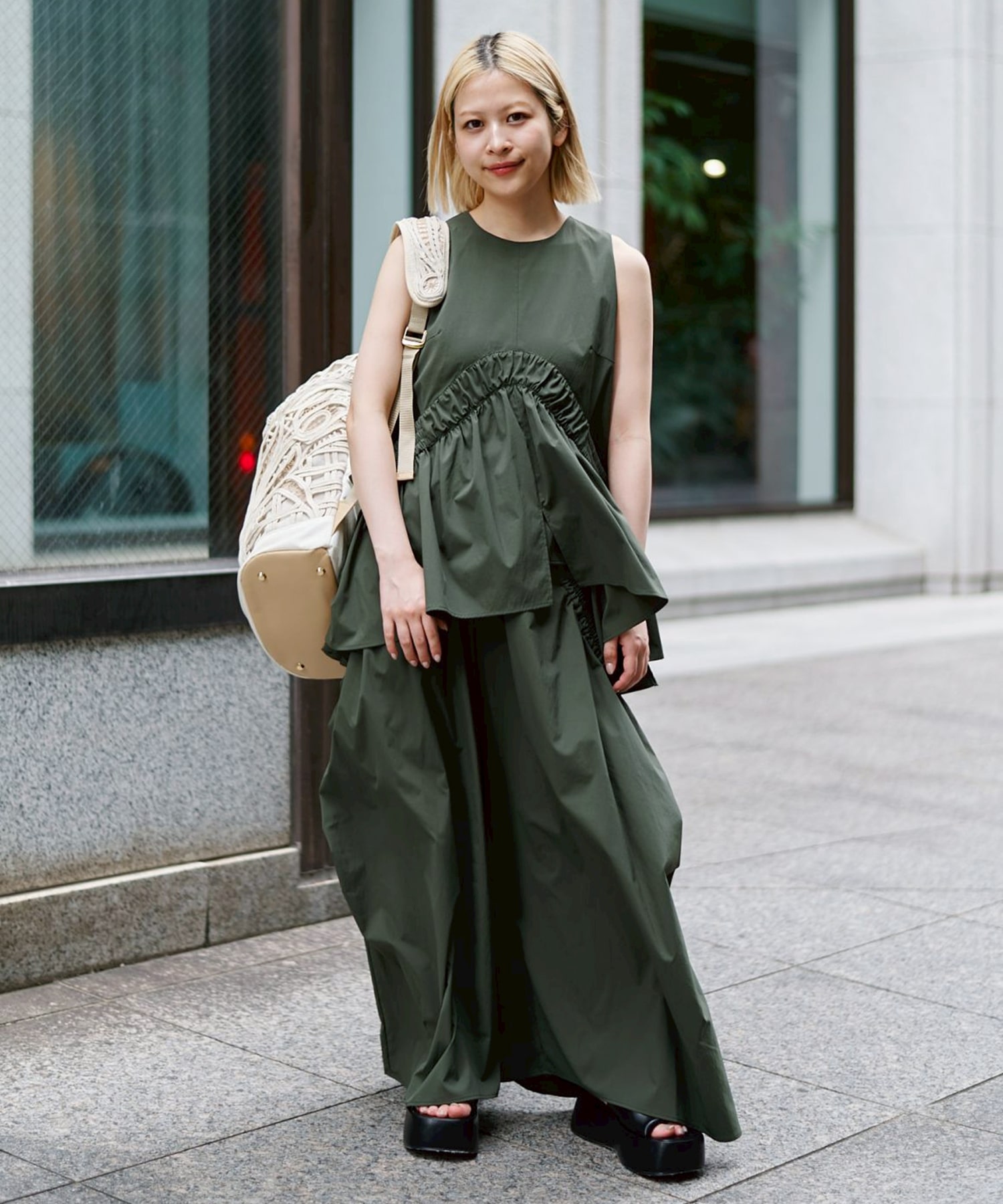 Cording Embroidery Backpack Mame Kurogouchi