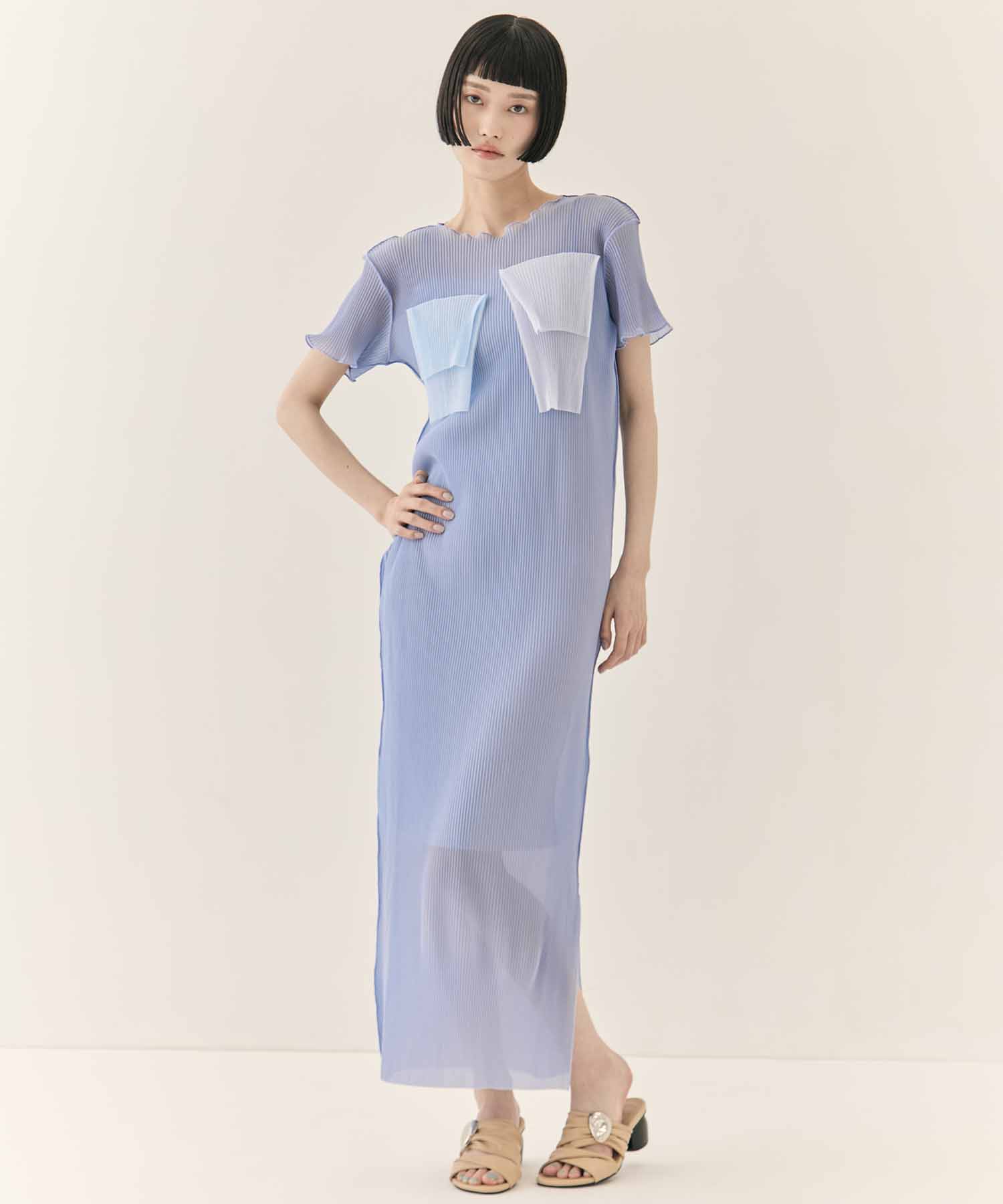 別注SHEER LAYERED SHORT SLEEVE DRESS kotohayokozawa
