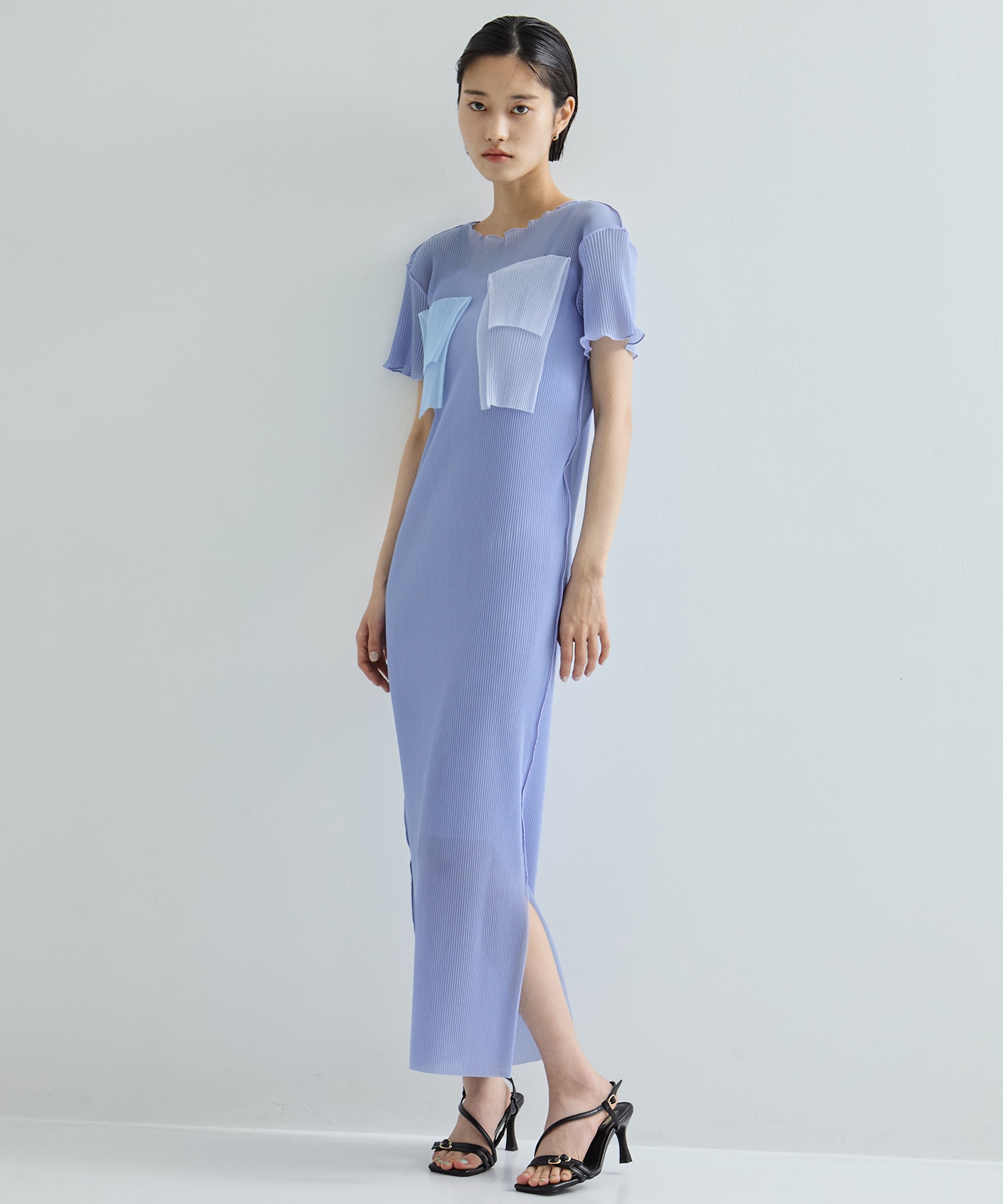 別注SHEER LAYERED SHORT SLEEVE DRESS kotohayokozawa