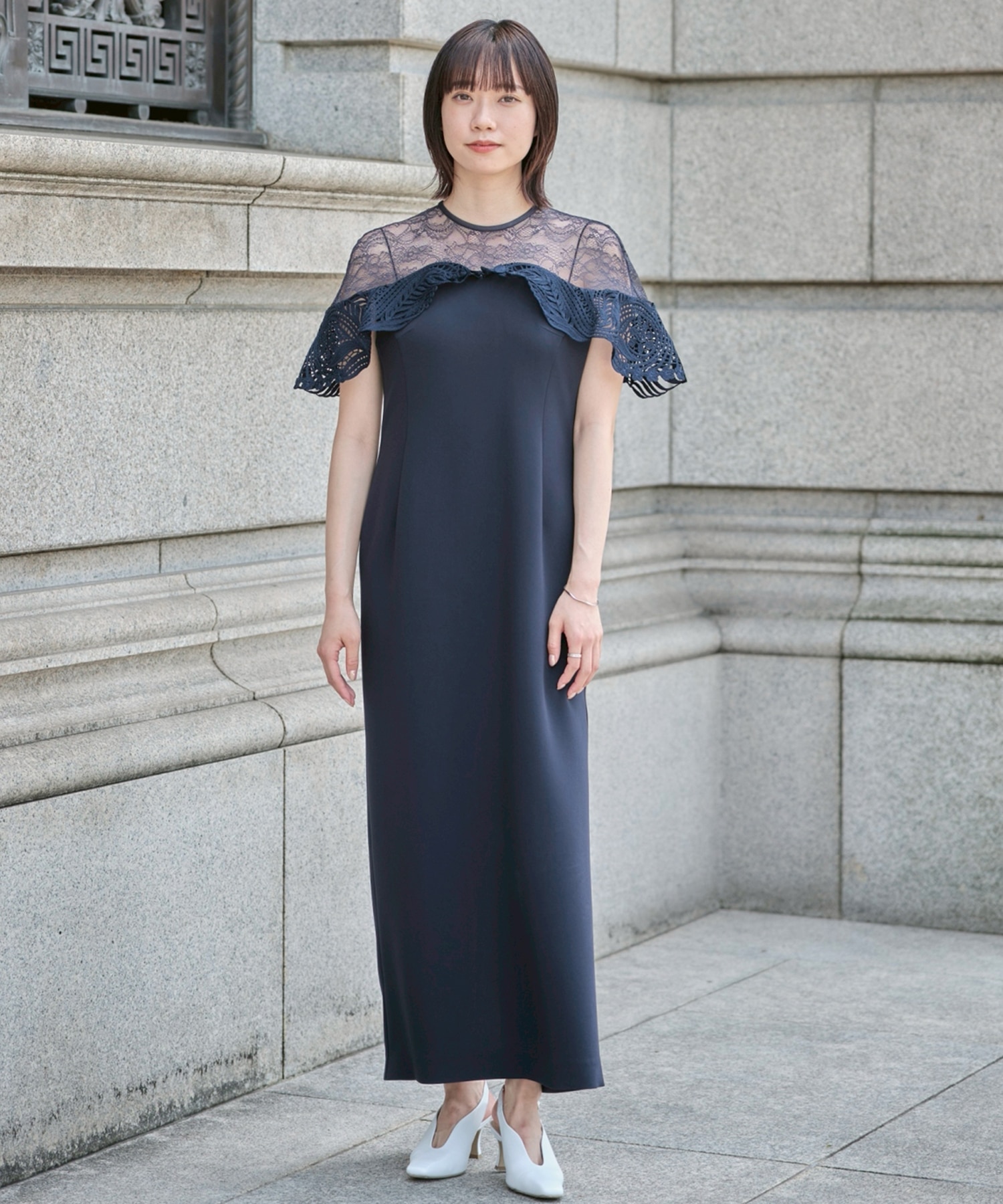 Tulle Lace Classic Dress Mame Kurogouchi