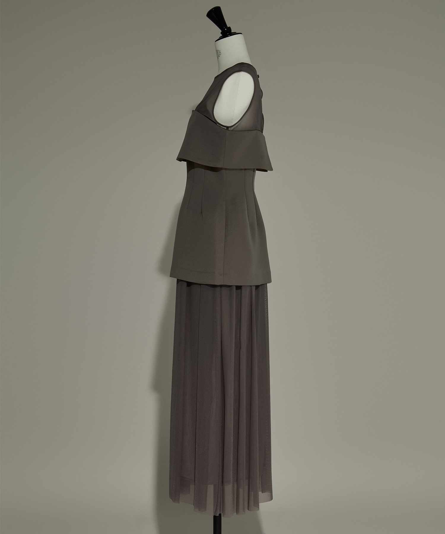 CORSET LAYERED SHEER DRESS AMERI